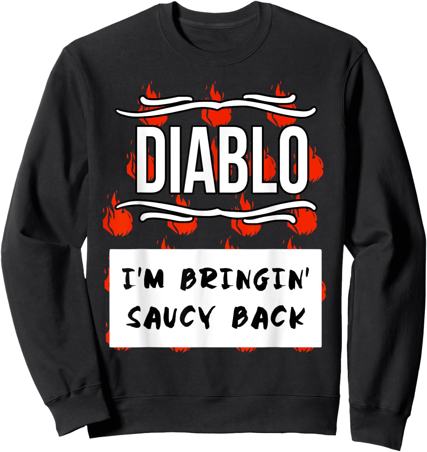 HOT SAUCES Group Halloween Costumes DIABLO SAUCE shirt Sweatshirt - Sweatshirt | Black