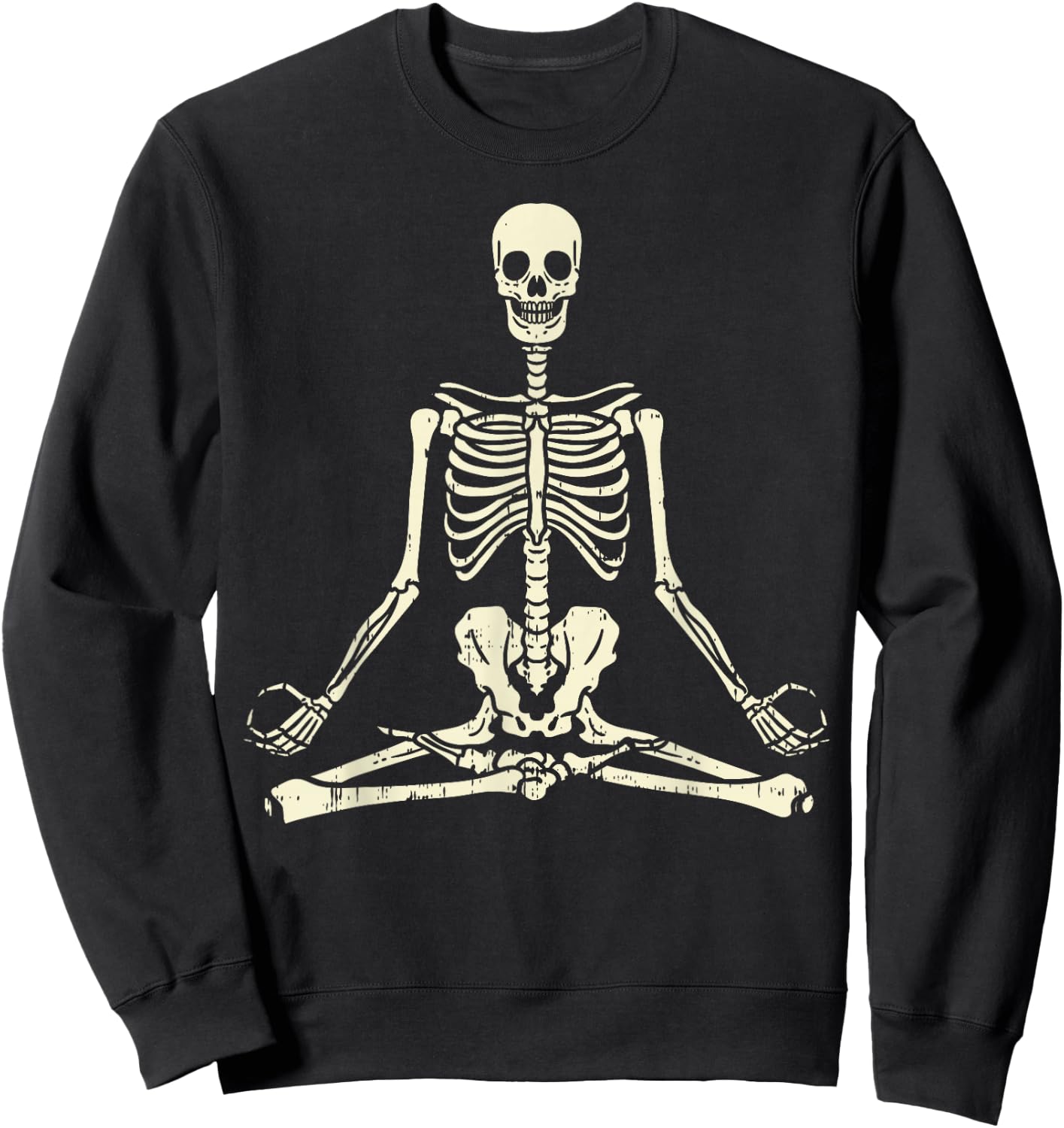 Meditating Skeleton Lotus Yoga Zen Balance Halloween Costume Sweatshirt - Sweatshirt | Black