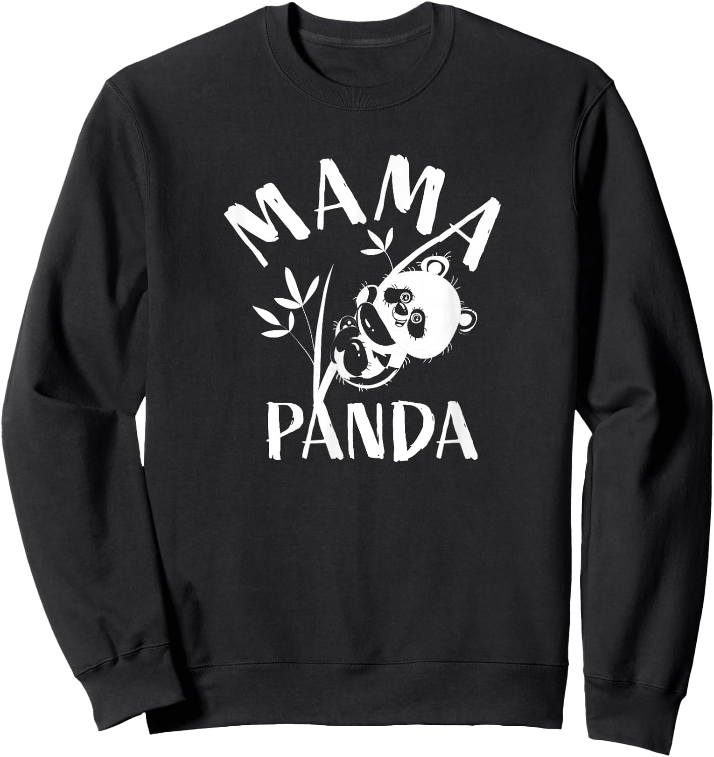 Mama Panda Cute Funny Mothers Day Gift for Moms Sweatshirt - Sweatshirt | Black