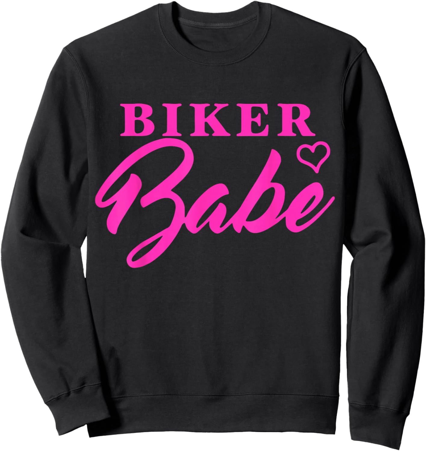 Pink Heart Motorcycle Women Riding Lifestyle Biker Babe Sweatshirt - Sweatshirt | Black