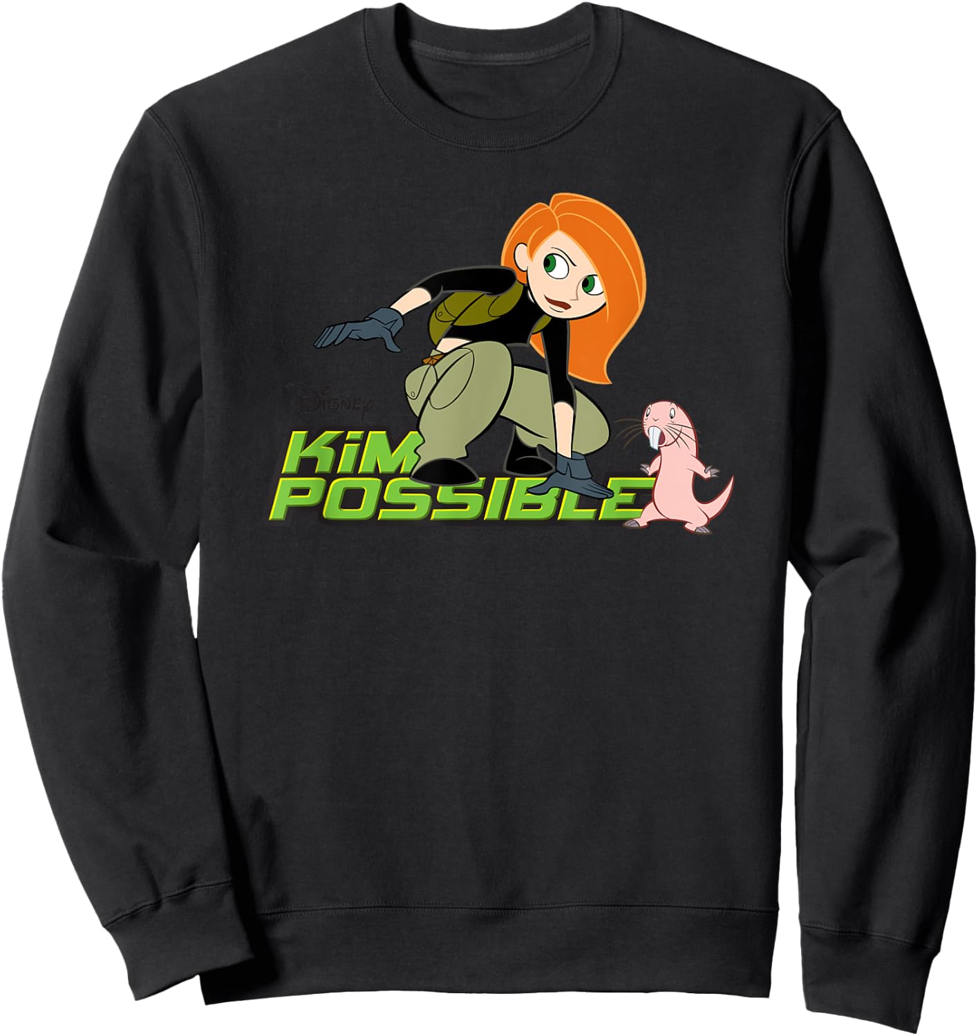 Disney Kim Possible and Rufus Animated Series Logo Sweatshirt - Sweatshirt | Black