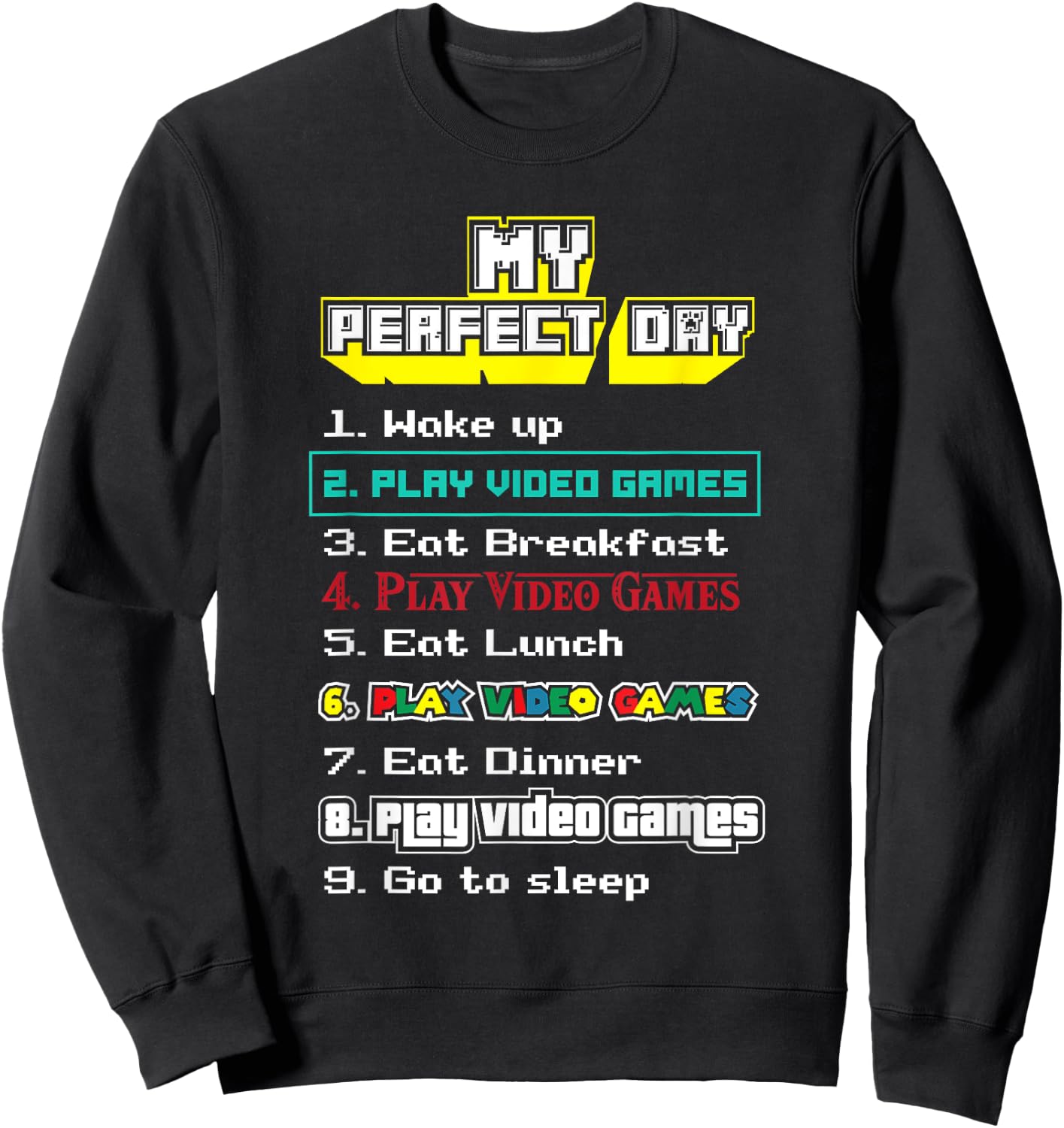 My perfect day video games - Gamer Sweatshirt - Sweatshirt | Black