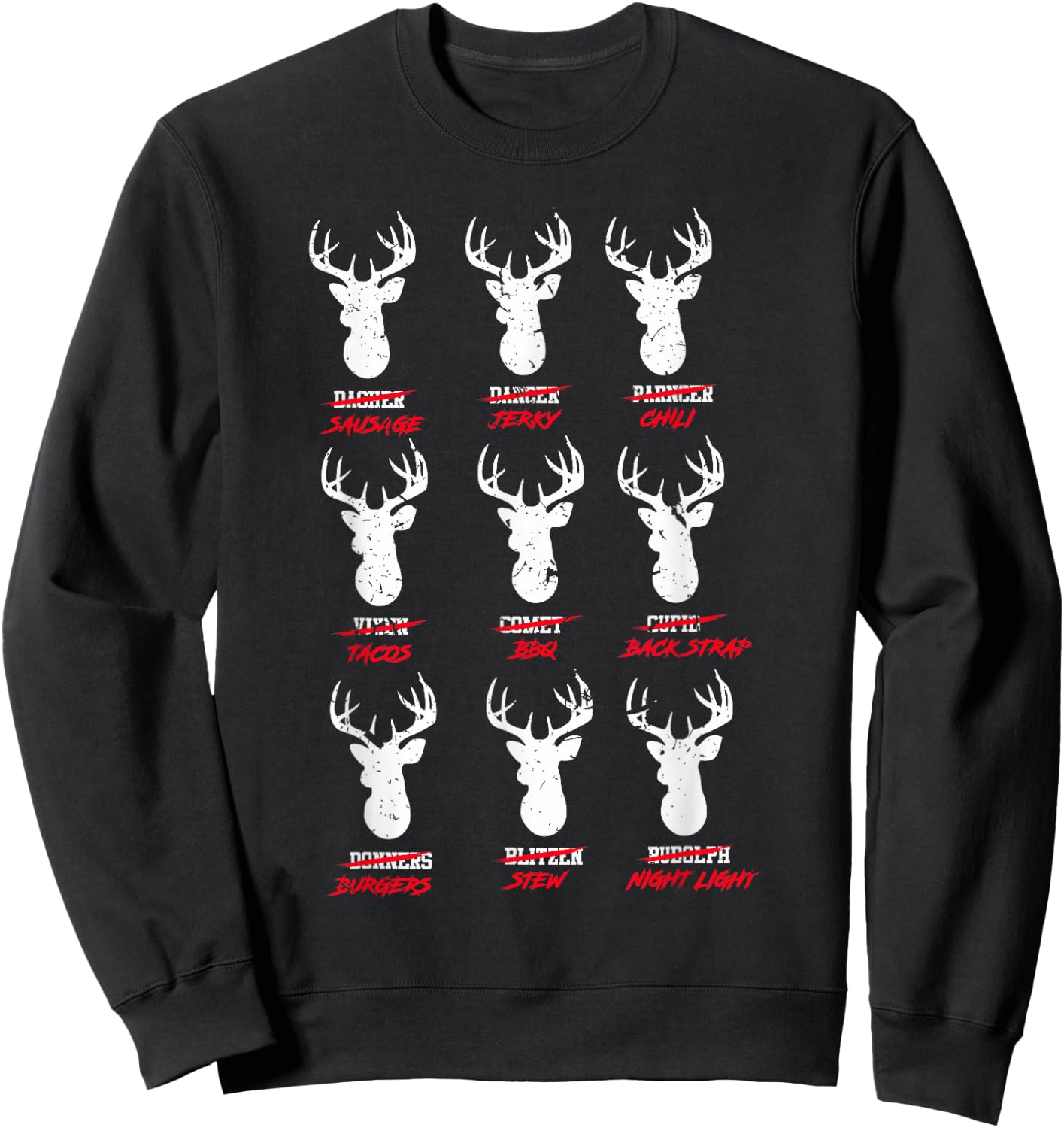 Funny Deer Hunters Santa's Reindeer - Deer Cuisine Sweatshirt - Sweatshirt | Black