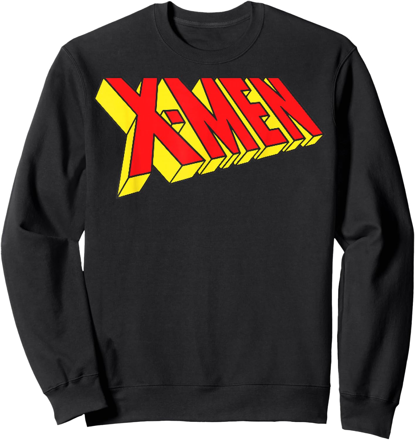 Marvel X-Men Original Red and Yellow Slanted Logo Sweatshirt - Sweatshirt | Black