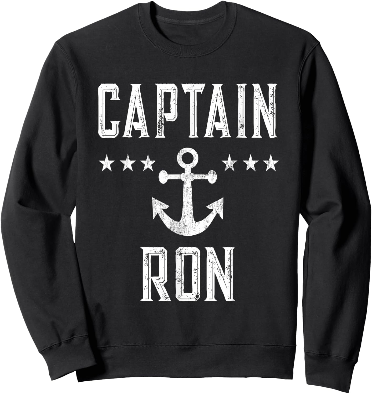 Vintage Captain Ron Family Cruise or Lake Boating Sweatshirt - Sweatshirt | Black