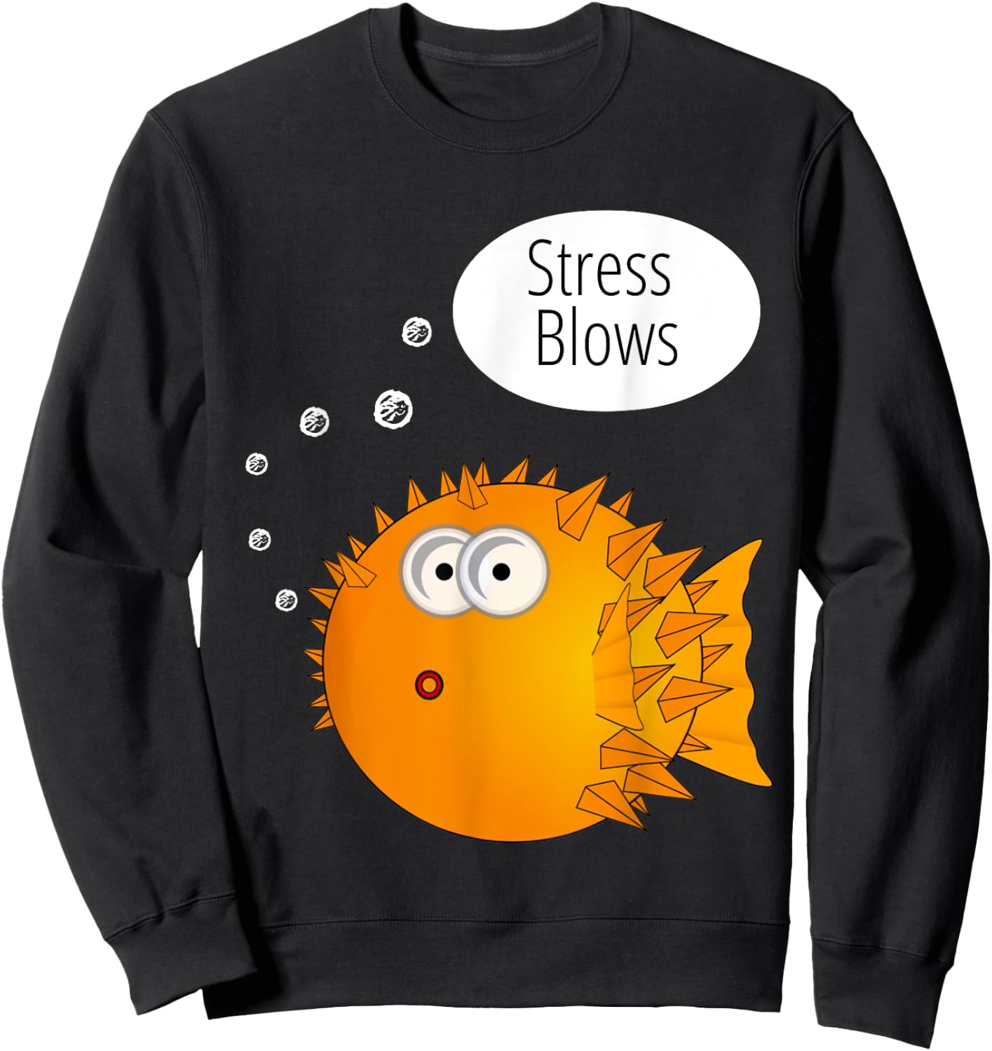 Cool Stress Blows Blow Fish Beach Top Gifts Men Women Kids Sweatshirt - Sweatshirt | Black