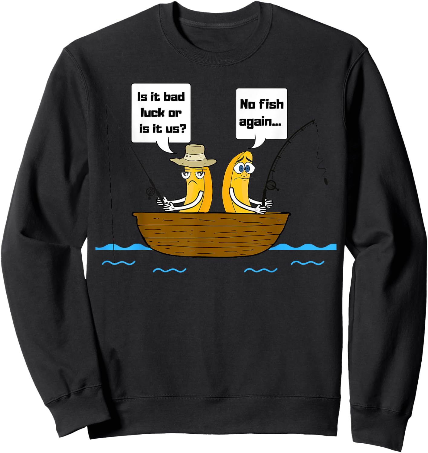 No Bananas on the Boat Fishing Sweatshirt - Sweatshirt | Black