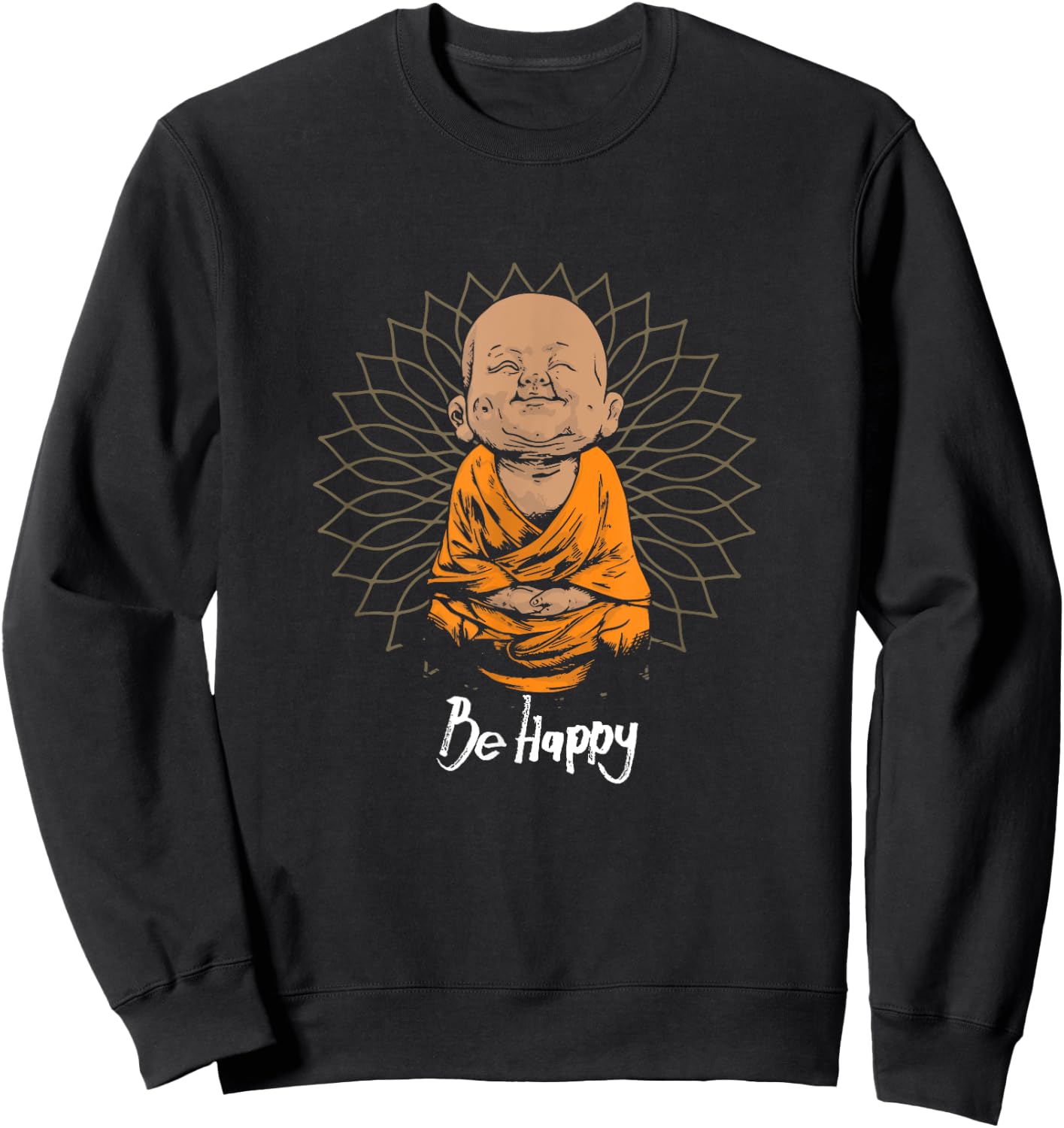 Happy Zen Little Baby Buddha Mandala Gift Sweatshirt - Sweatshirt | Black