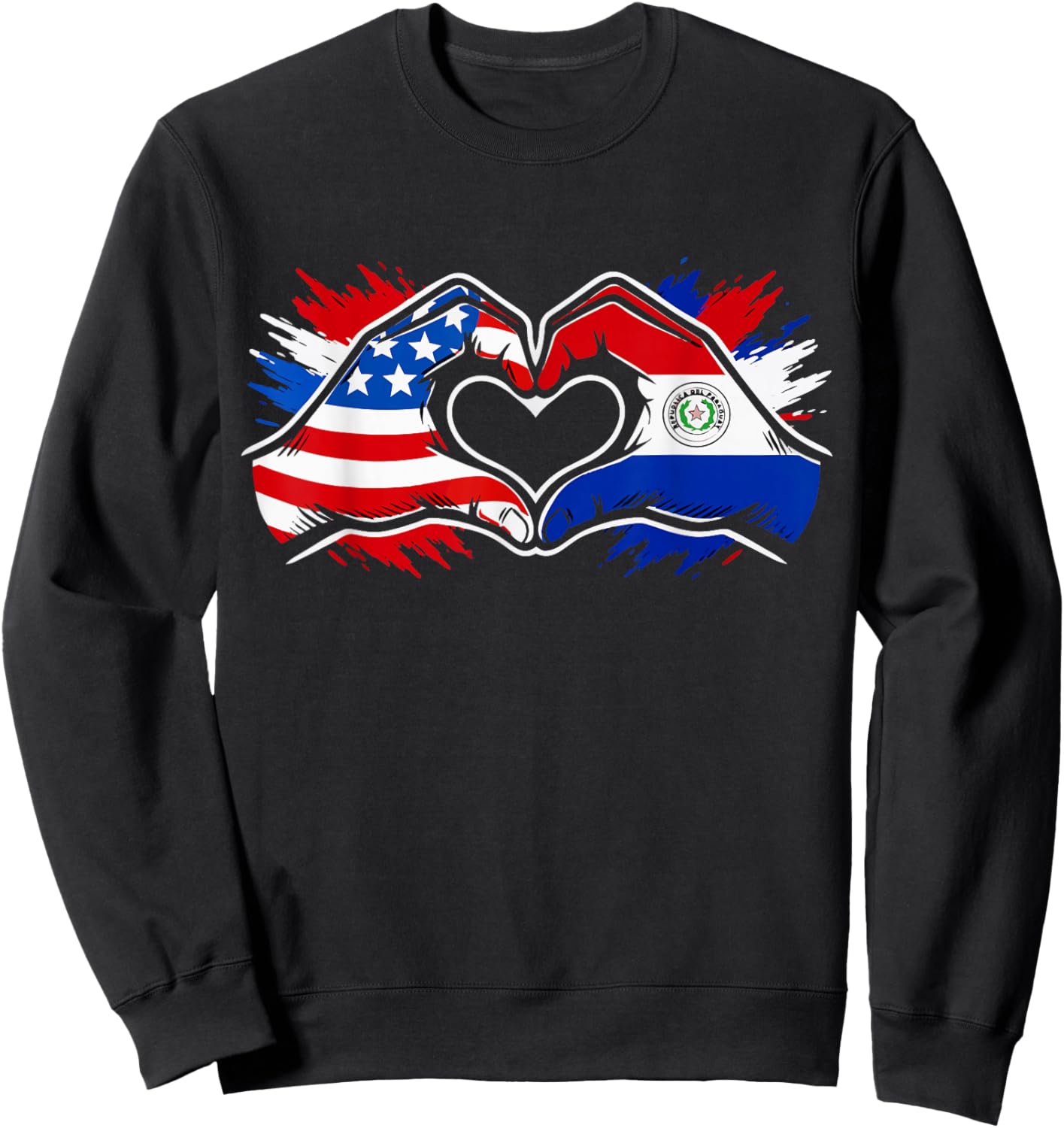 Paraguay American Flag Sweatshirt - Sweatshirt | Black