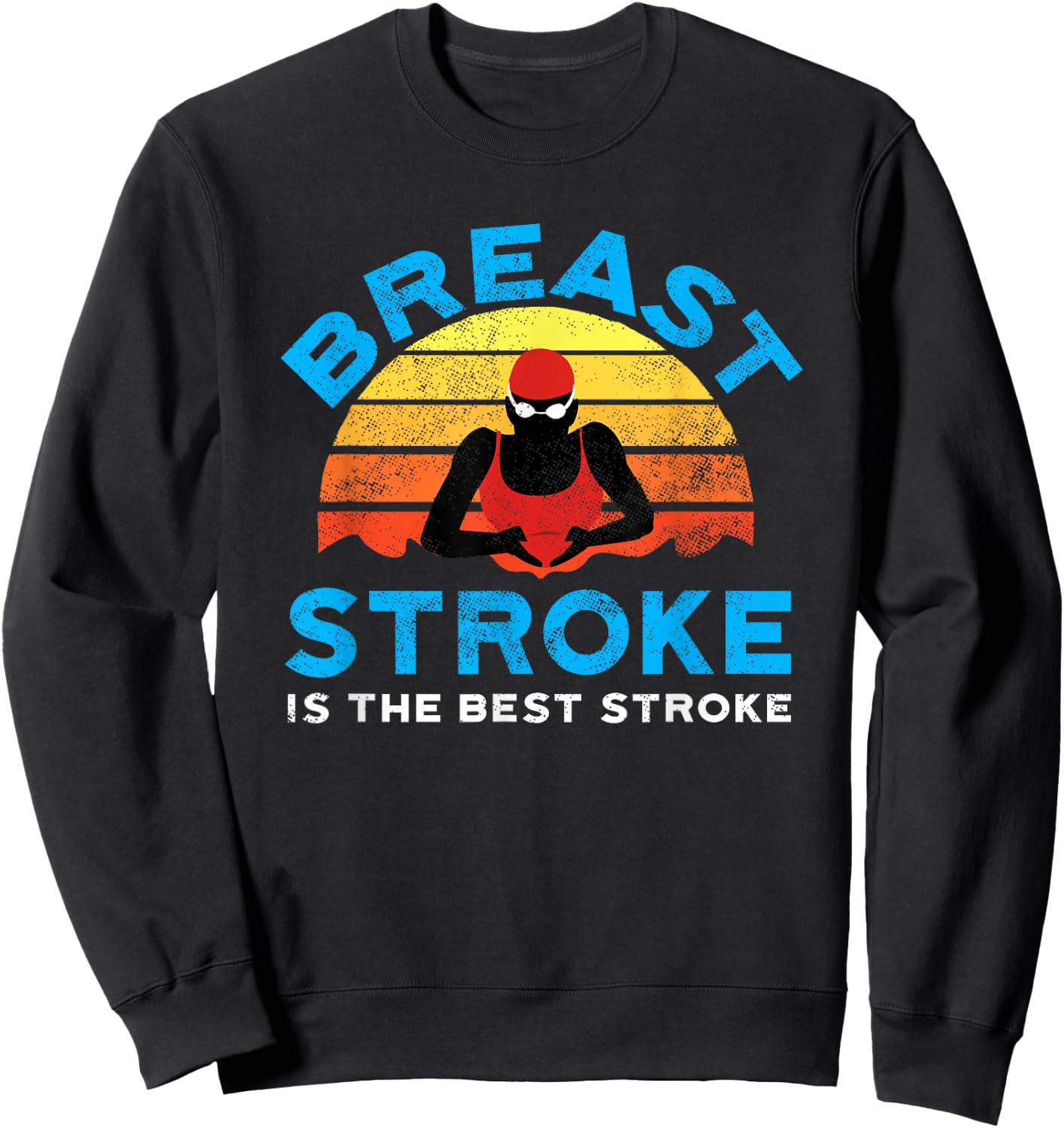 Retro Breast Stroke Swimmer by Awesome Swim Sweatshirt - Sweatshirt | Black