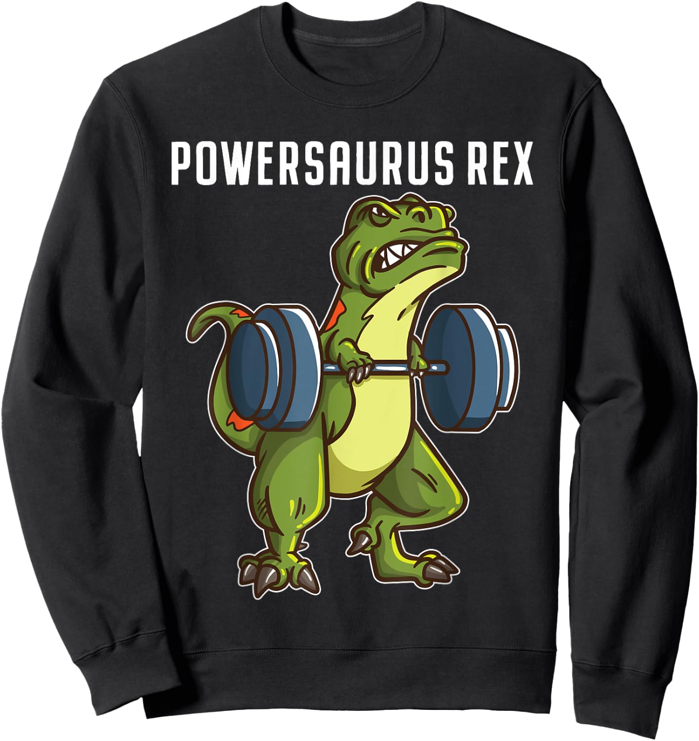 I Love Dinosaur and Fitness Co. Funny T Rex Powerlifting Weightlifting Gym Workout Boys Gift Sweatshirt - Sweatshirt | Black