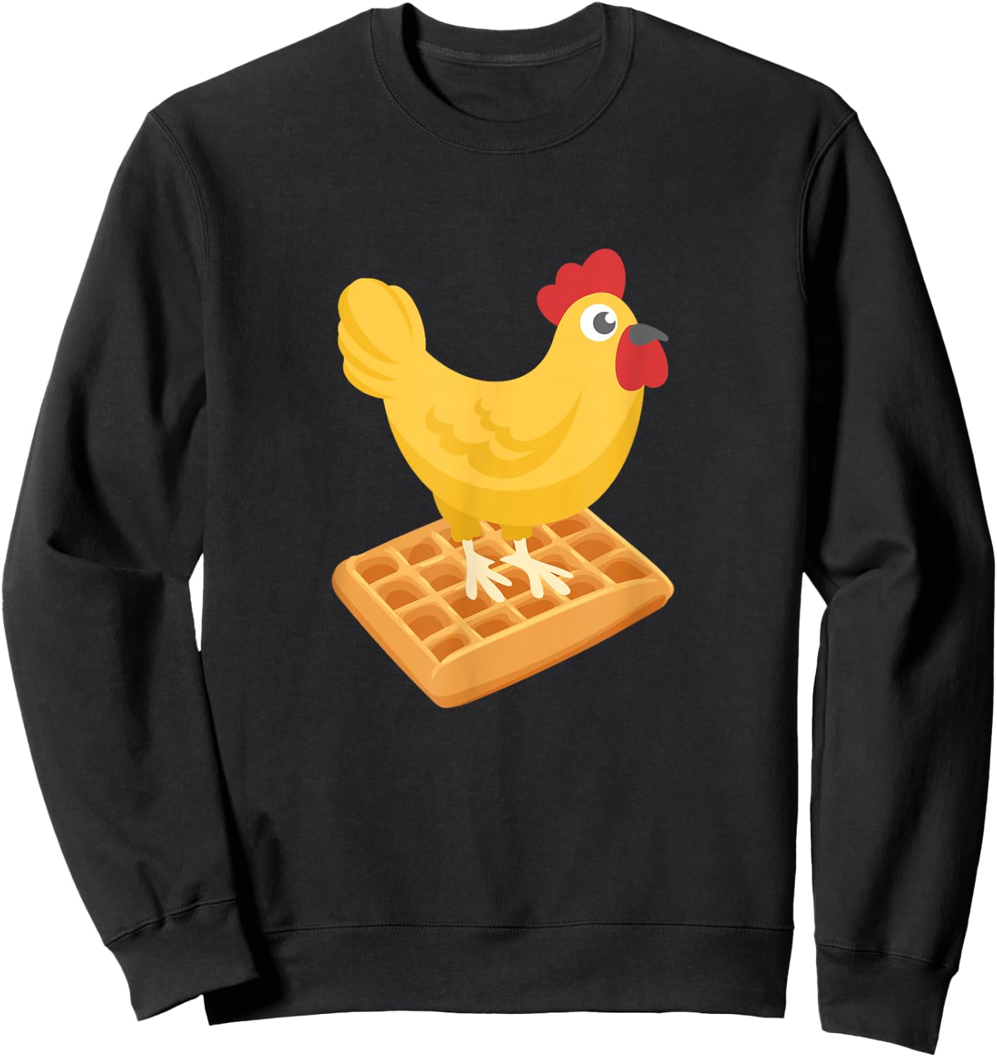 Chicken & Waffles Funny Breakfast Sweatshirt - Sweatshirt | Black