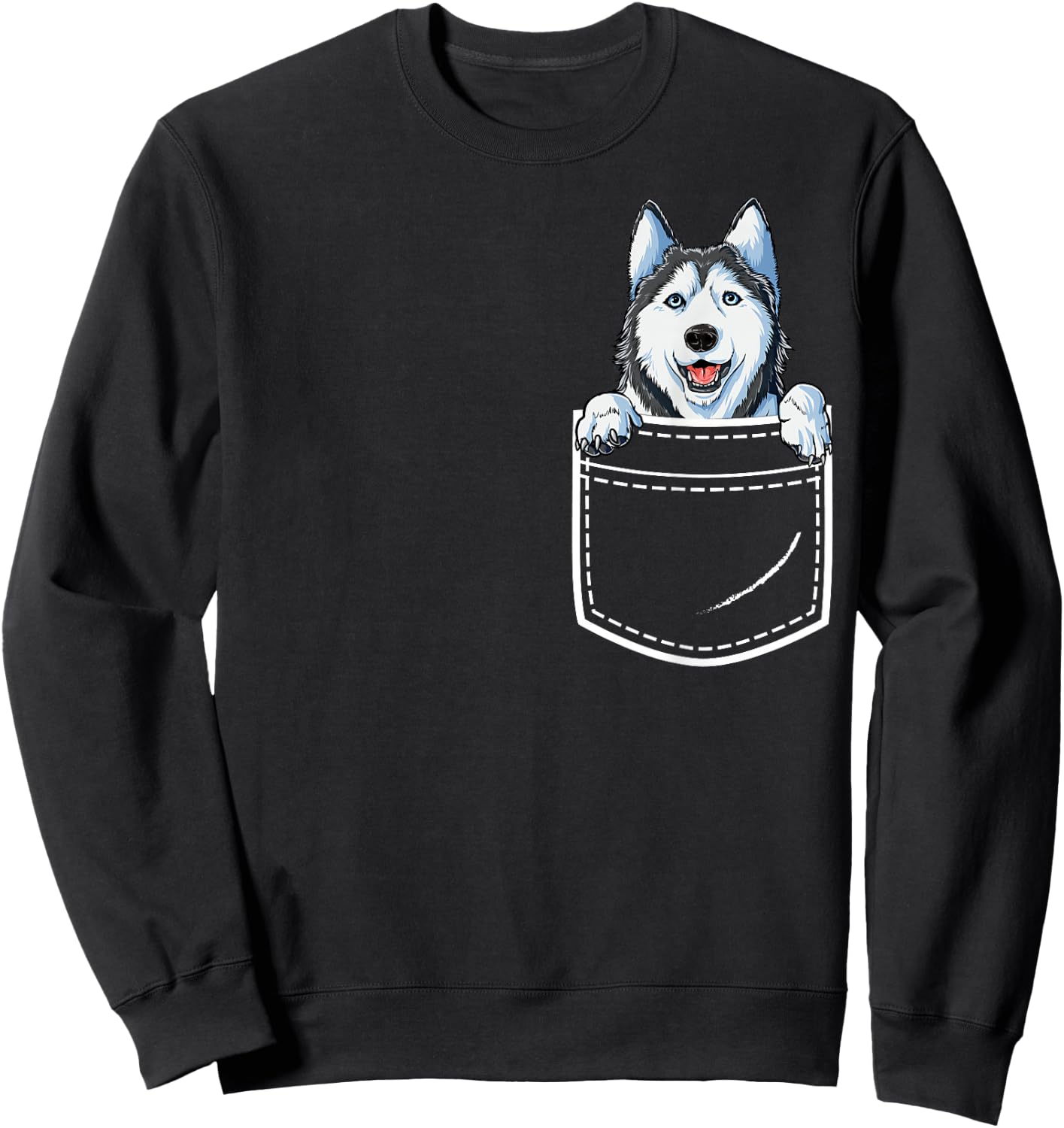 Siberian Husky in Your Front Pocket T Shirt Dog Lover Gifts Sweatshirt - Sweatshirt | Black
