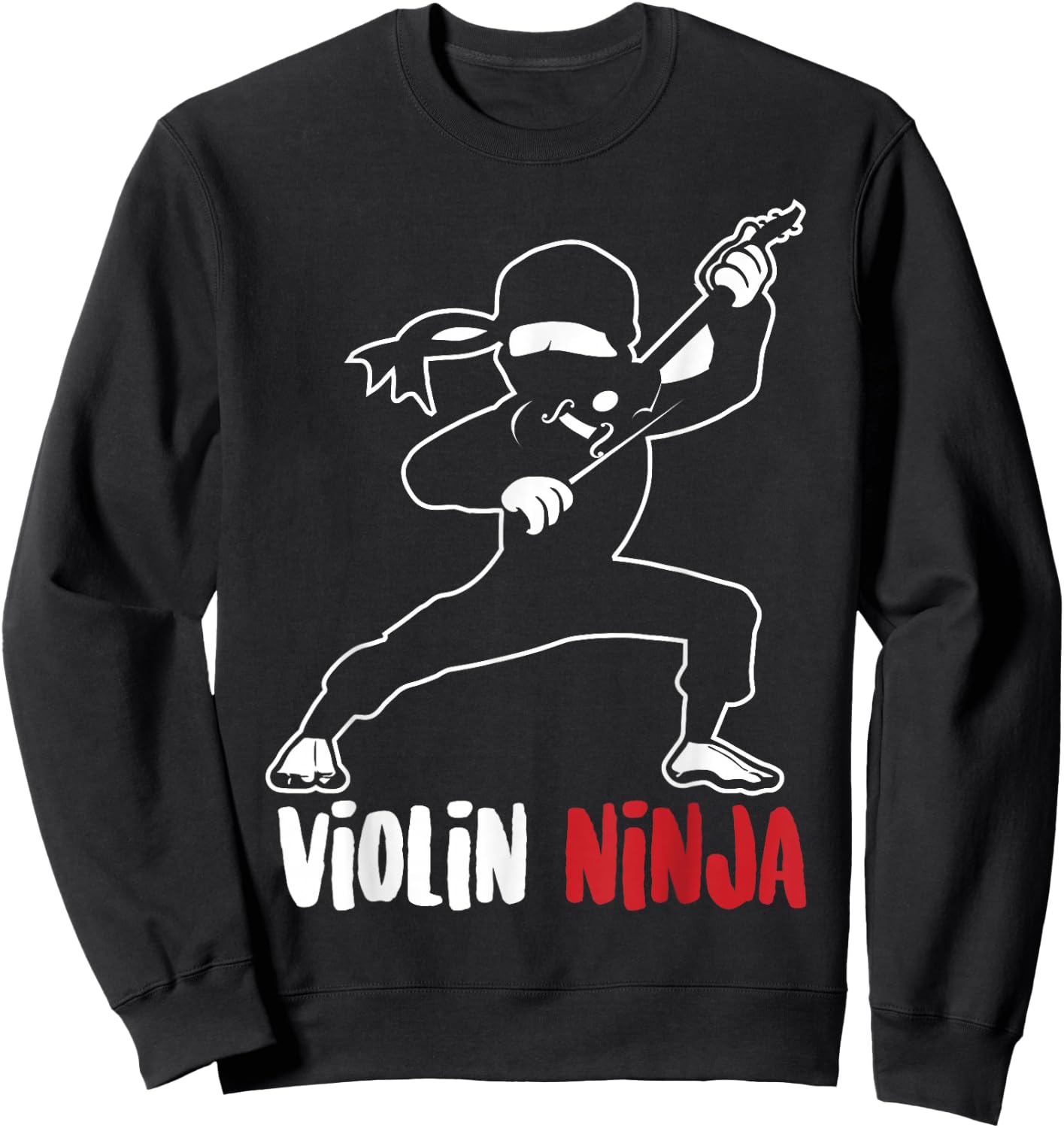 Violin Ninja Cute Violinist Musician Funny Music Player Gift Sweatshirt - Sweatshirt | Black