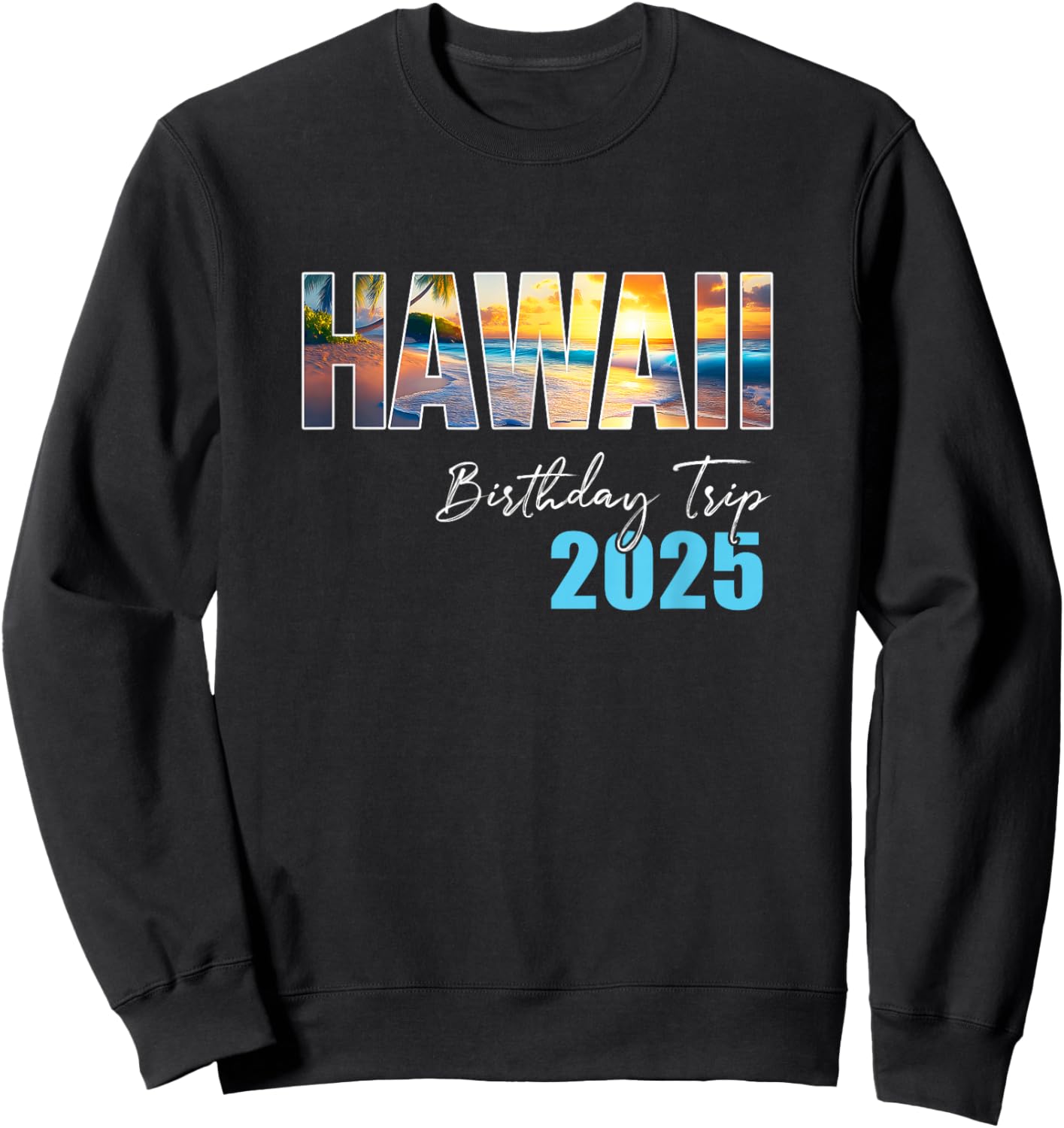 Hawaii Birthday Trip 2025 Vacation Party Crew Cruise Sweatshirt - Sweatshirt | Black