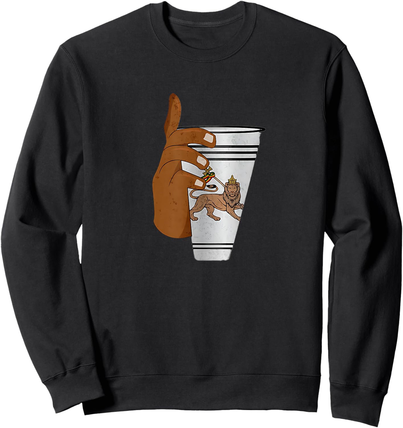 Ethiopian Menelik cup Tela Gesho Sweatshirt - Sweatshirt | Black