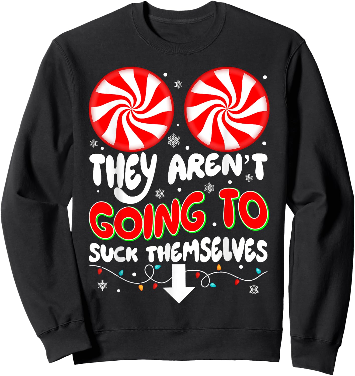 Funny Couples Christmas Pajamas Inappropriate Adult Humor Sweatshirt - Sweatshirt | Black