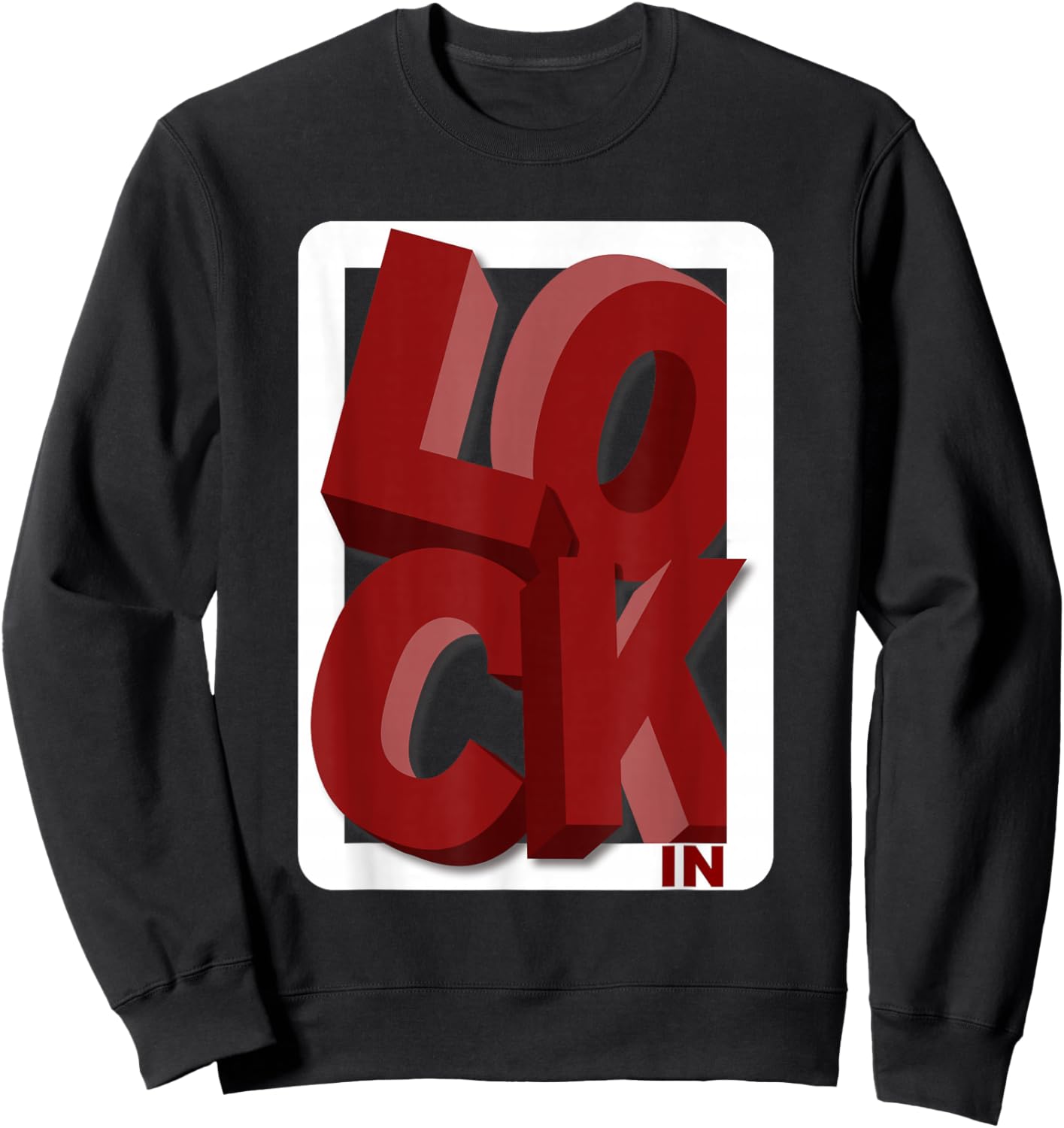 Maroon Red Burgundy LOCKED-IN Maroon Red Burgundy Graphic Sweatshirt - Sweatshirt | Black