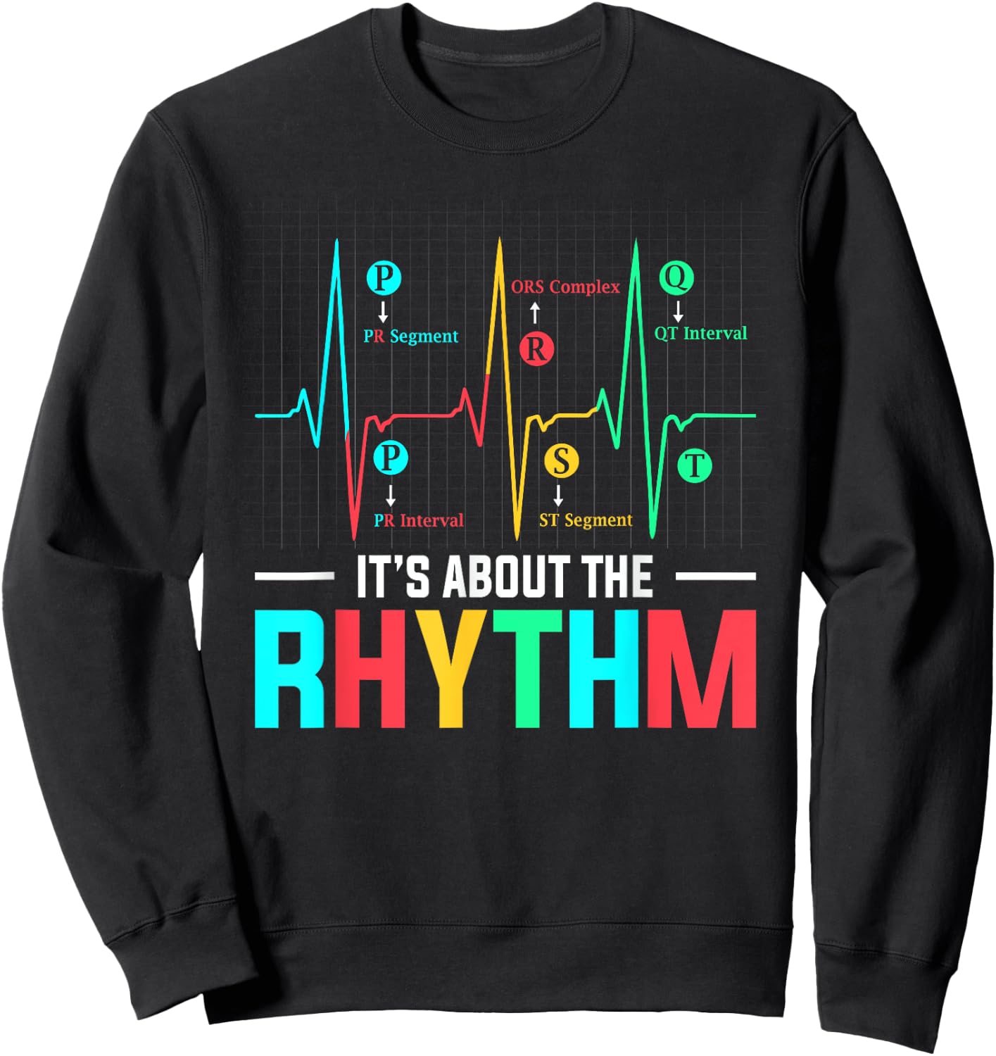 Cardiac Nurse CVICU EKG ECG Heart Rythm Cardiology Sweatshirt - Sweatshirt | Black