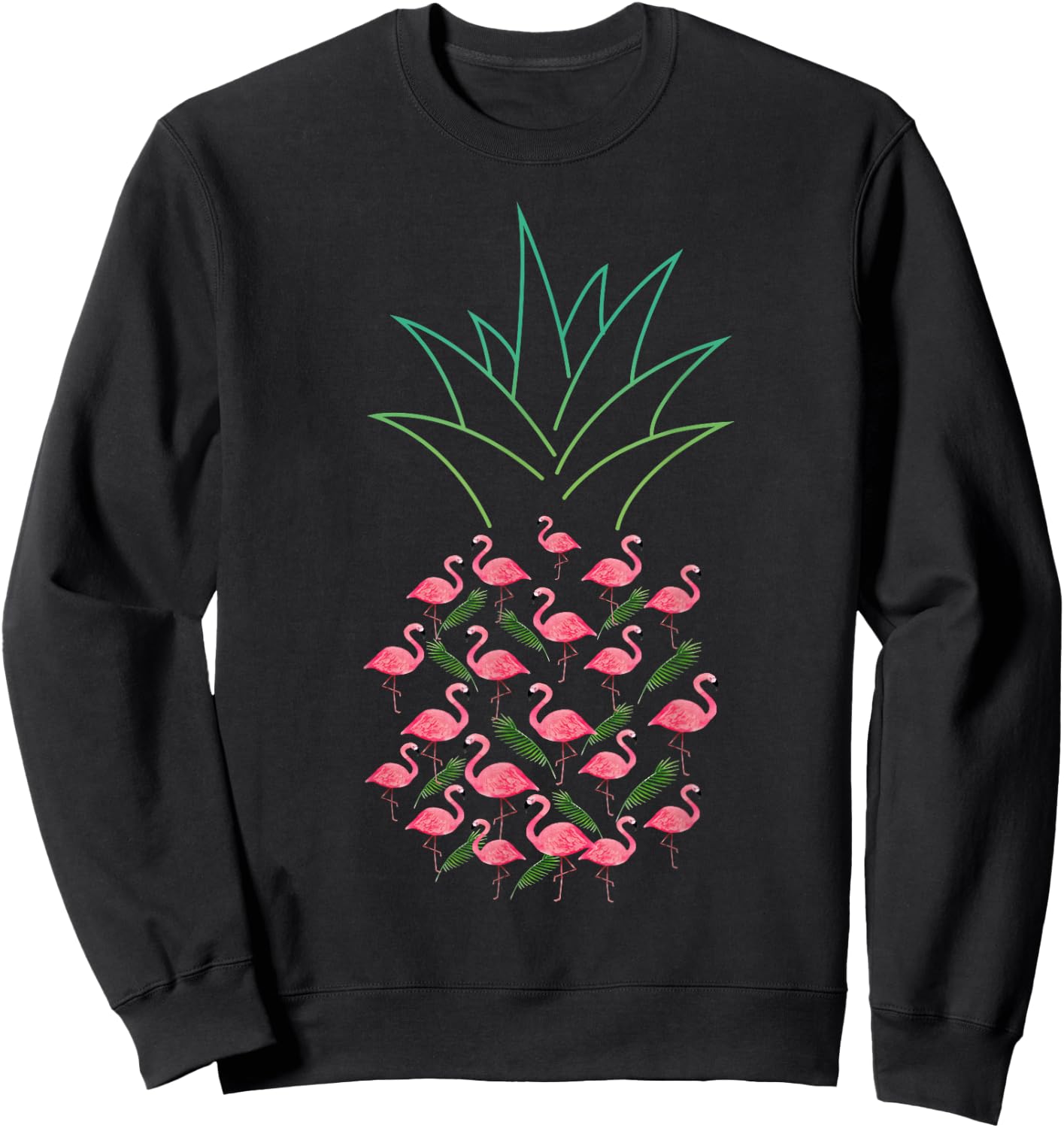 Pineapple Flamingo Sweatshirt - Sweatshirt | Black