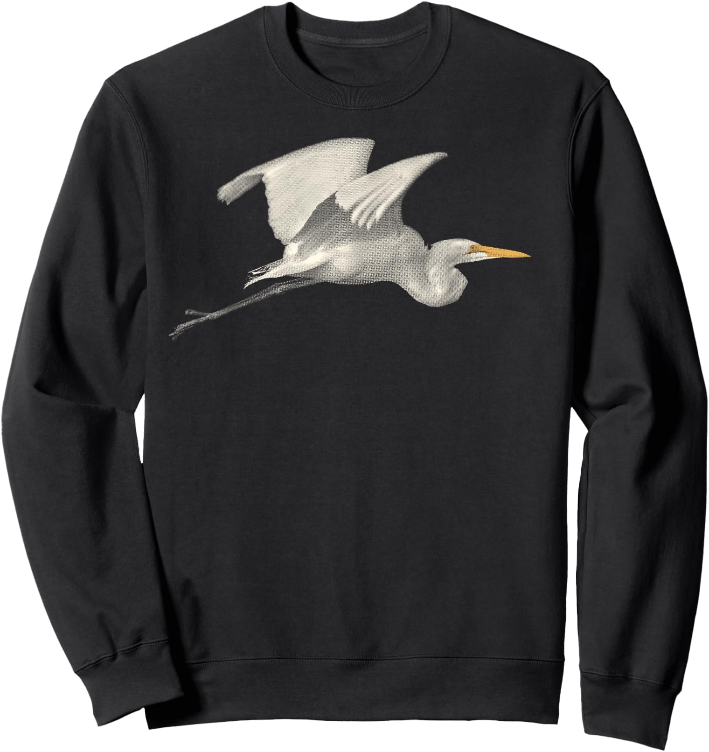 Great Egret in Flight for Bird Lovers Sweatshirt - Sweatshirt | Black
