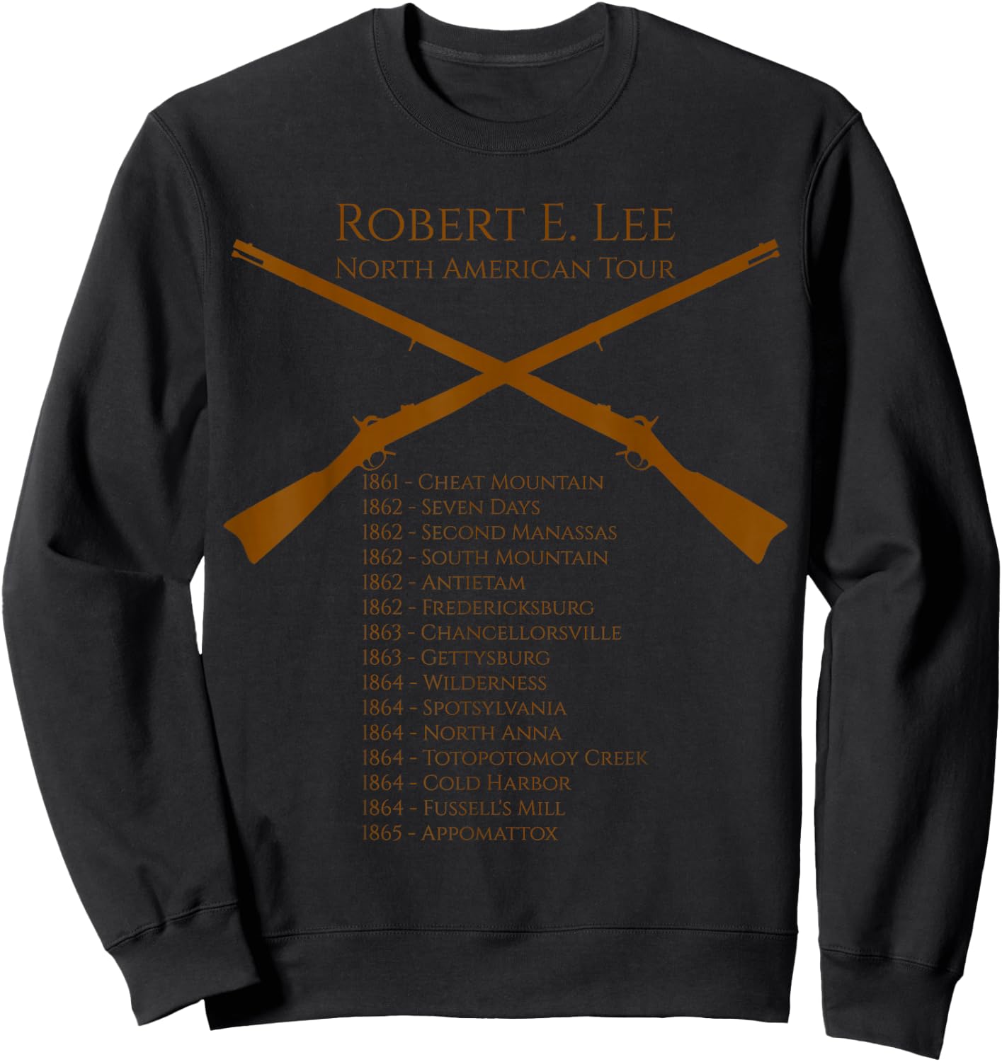 Civil War Shirt Shirt Robert E. Lee North American Tour Sweatshirt - Sweatshirt | Black