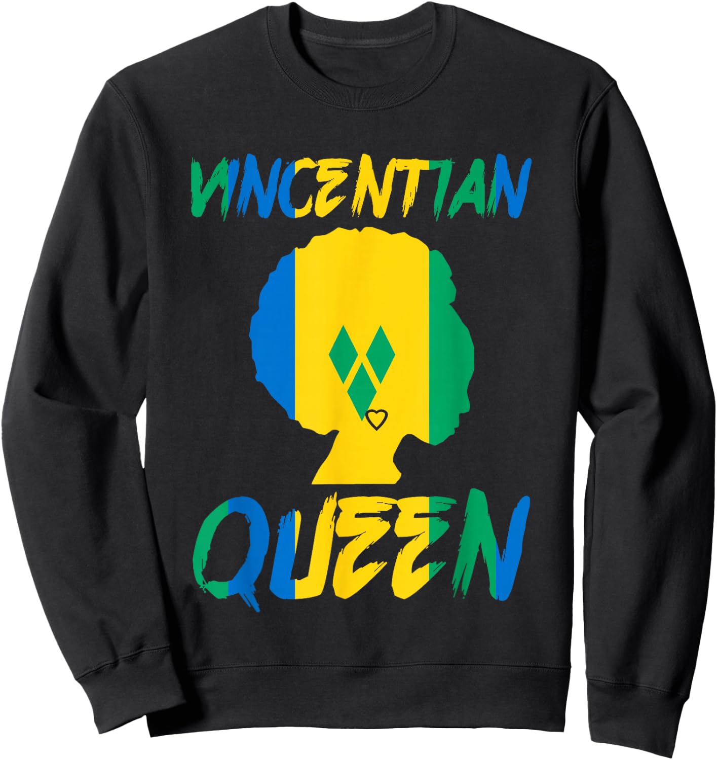 Vincentian Queen St Vincent Grenadines Flag Afro Pride Home Sweatshirt - Sweatshirt | Black