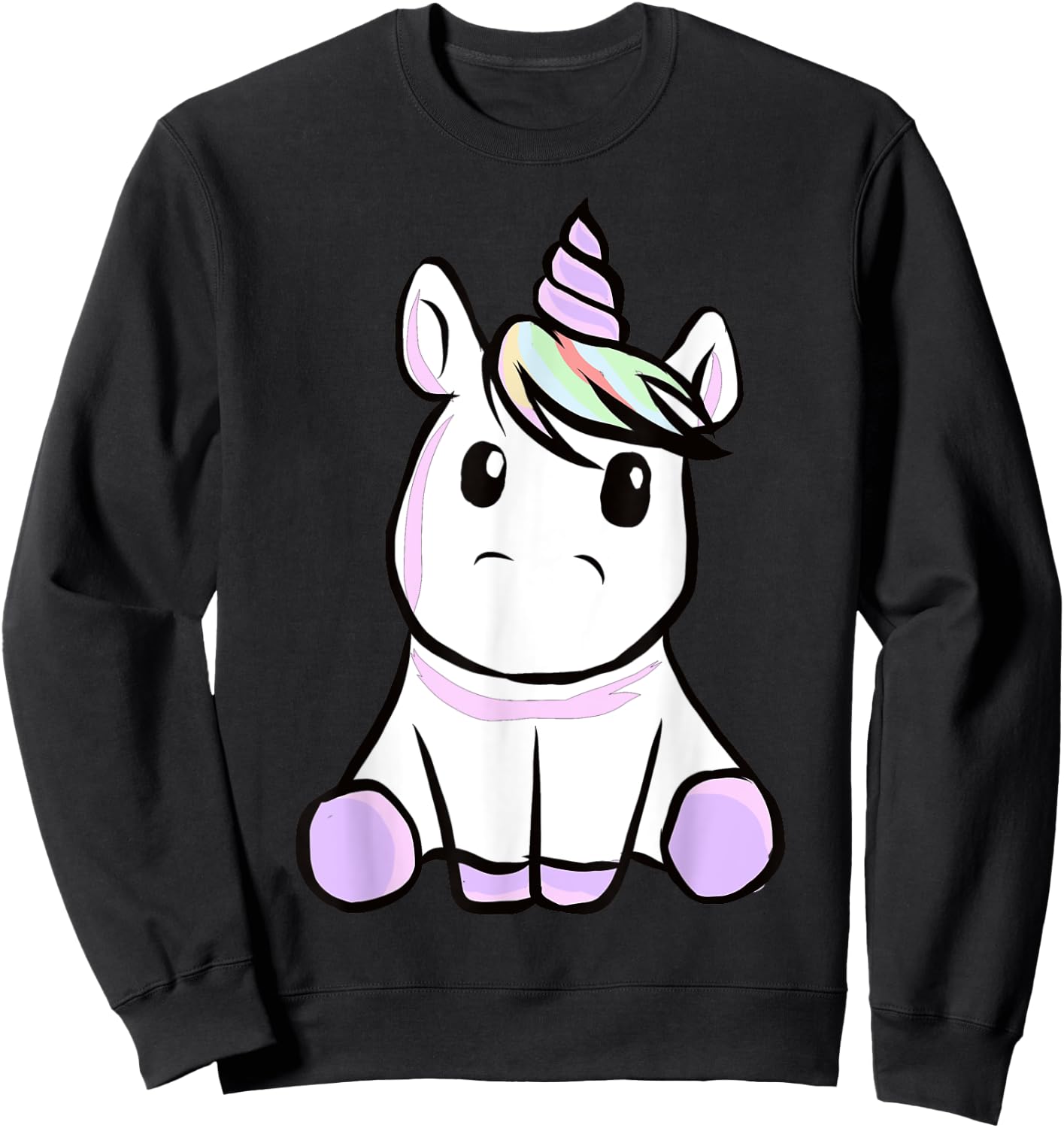 Unicorn - Cute Unicorn Sits Around - Cute Unicorn Sweatshirt - Sweatshirt | Black