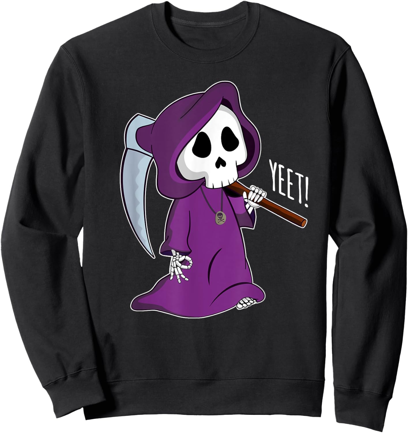 Circle Game Funny Grim Reaper Halloween Yeet Sweatshirt - Sweatshirt | Black