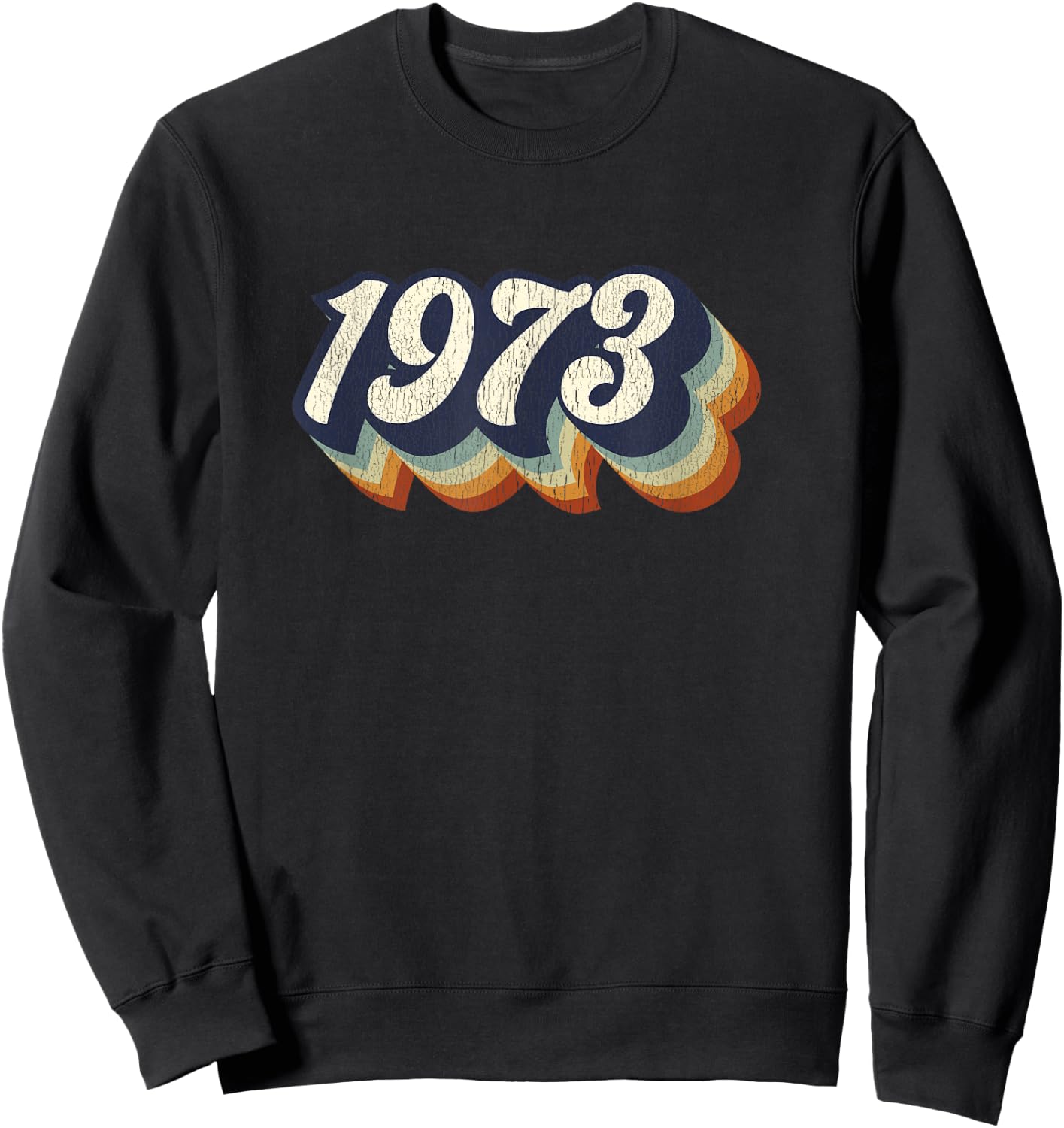 Vintage 1973 47th Birthday Gift Groovy Men Women Sweatshirt - Sweatshirt | Black