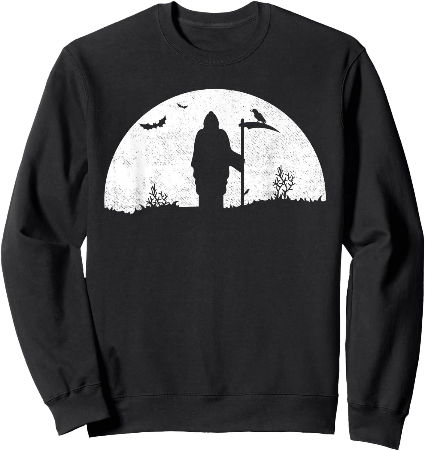 Death Grim Reaper Graphic T Shirt Distressed Vintage Look Sweatshirt - Sweatshirt | Black