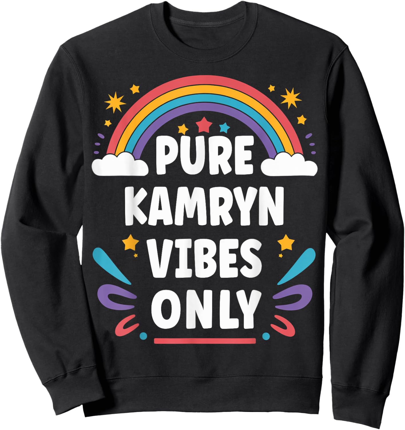 KAMRYN Vibes Only Cute Retro Girls KAMRYN Name Sweatshirt - Sweatshirt | Black