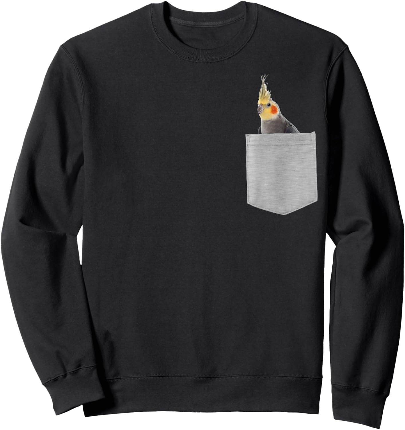 Animal in Your Pocket Cockatiel Bird Sweatshirt - Sweatshirt | Black