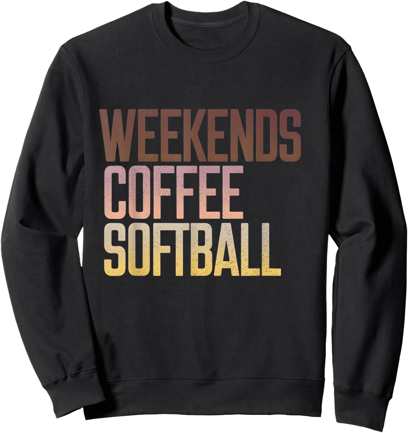 Retro Weekends Coffee And Softball Funny Softball Mama Sweatshirt - Sweatshirt | Black