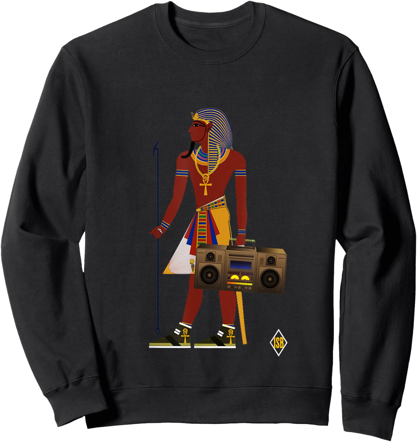 Boombox Retro EGYPT 80's Music Sweatshirt - Sweatshirt | Black