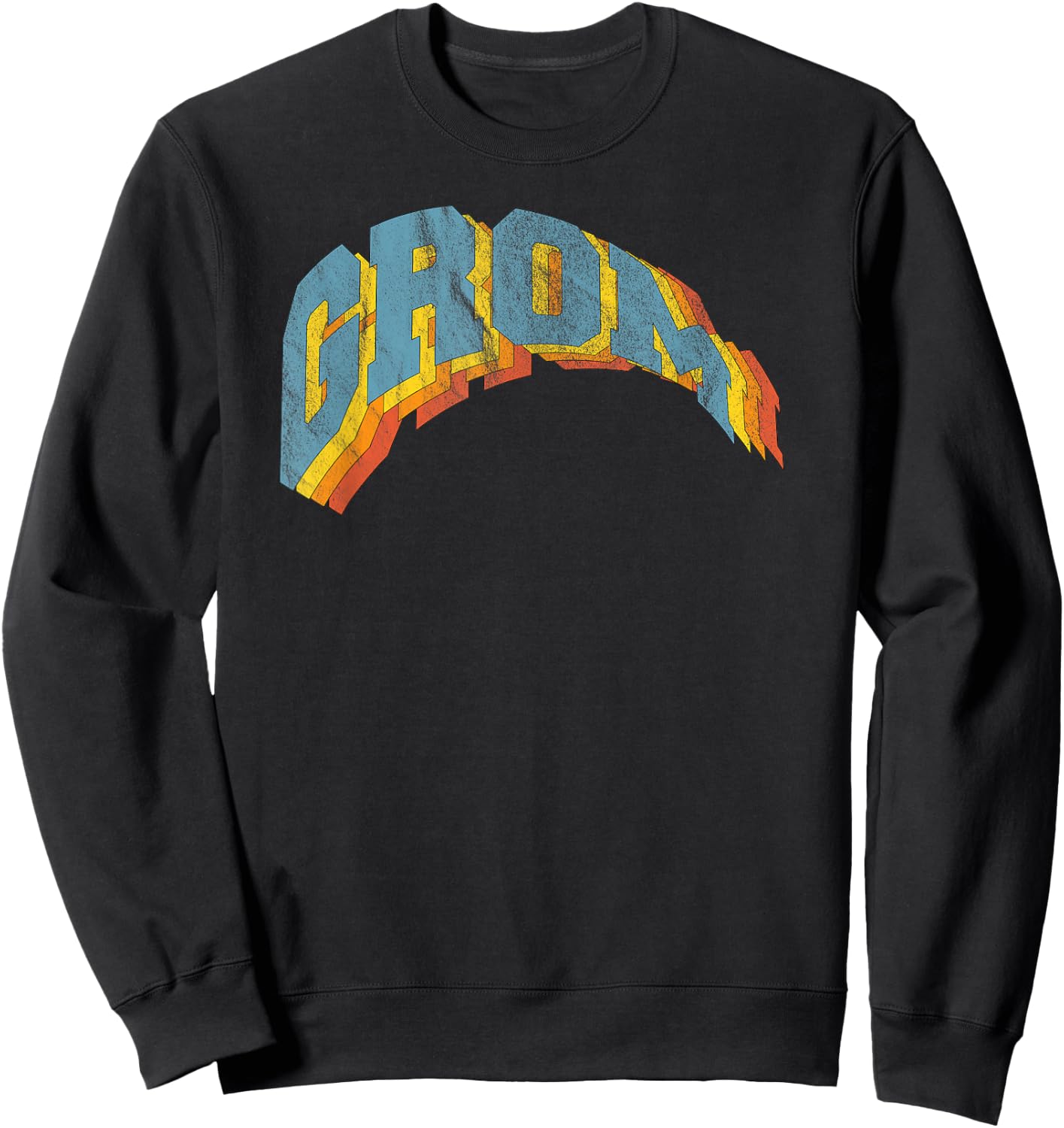 Grom Retro Distressed Sweatshirt - Sweatshirt | Black