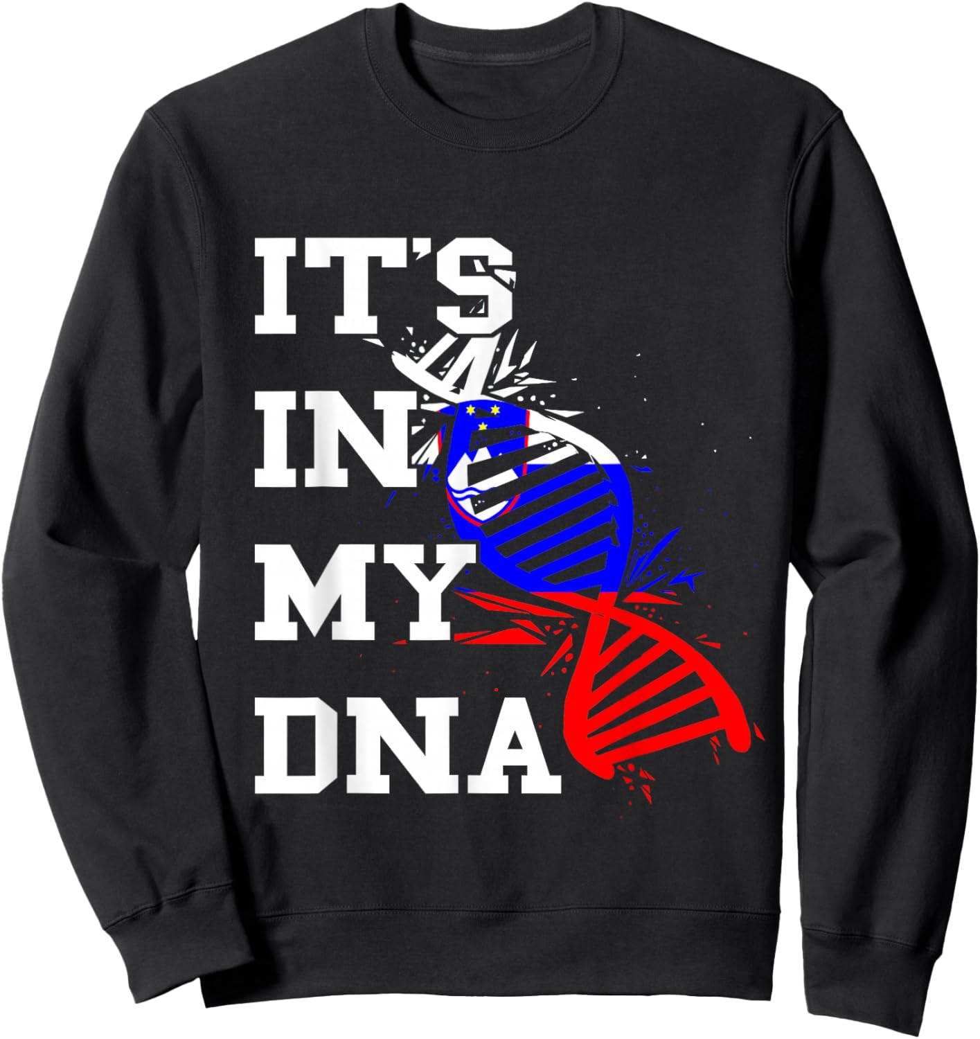 Slovenia Flag It's In My DNA Molecule Slovenian Pride Sweatshirt - Sweatshirt | Black