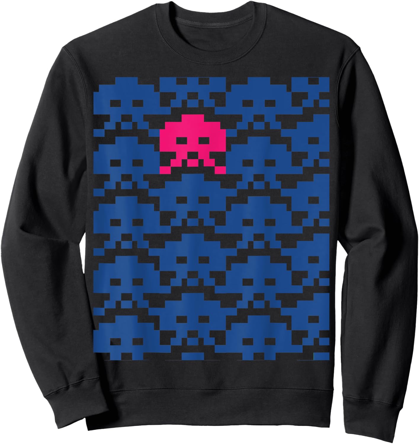 Retro Video Space Game Invaders (PIXEL ART SERIES) Sweatshirt - Sweatshirt | Black