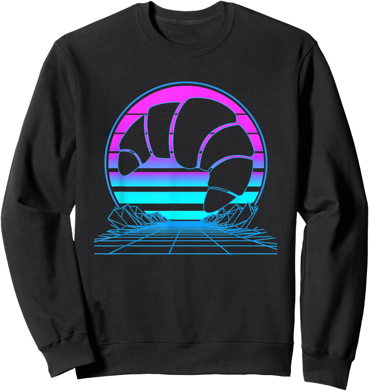 Croissant Pastel Goth Vaporwave Sweatshirt - Sweatshirt | Black