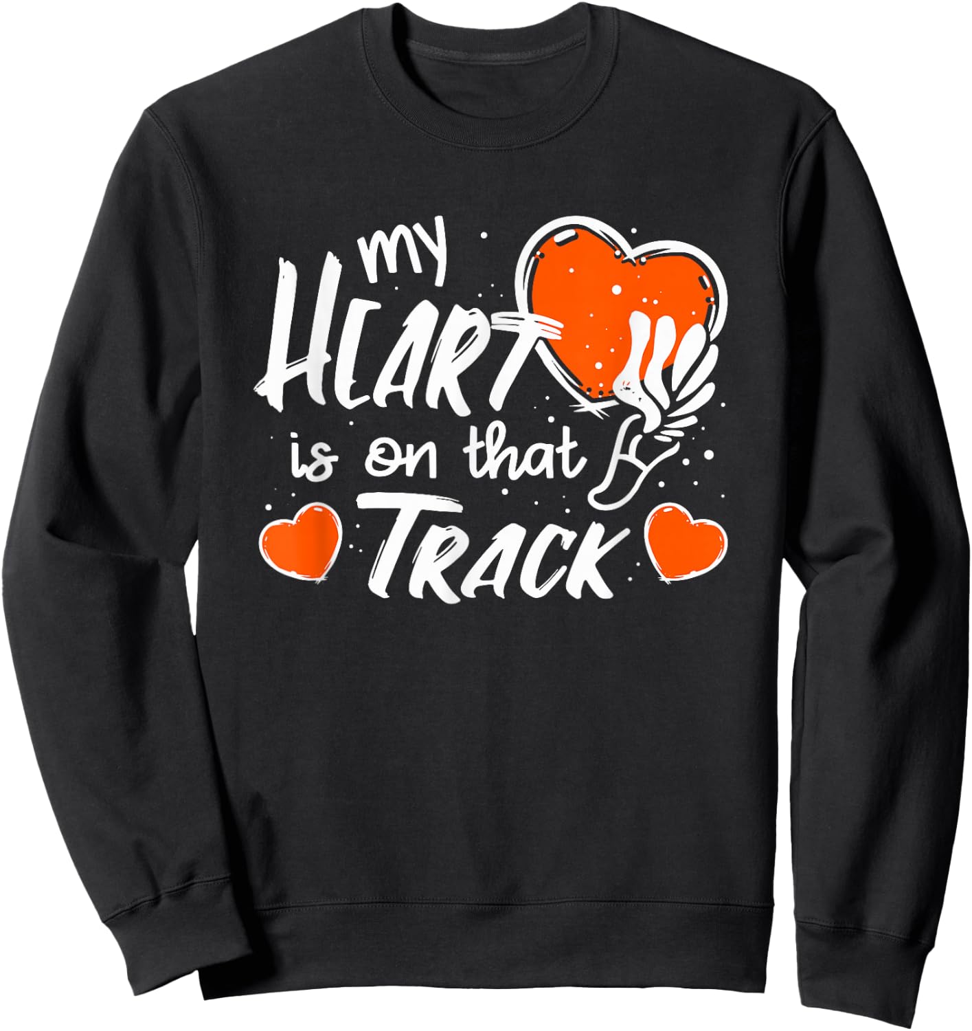 My Heart is On That Track - Track and Field Mom Small Sweatshirt - Sweatshirt | Black