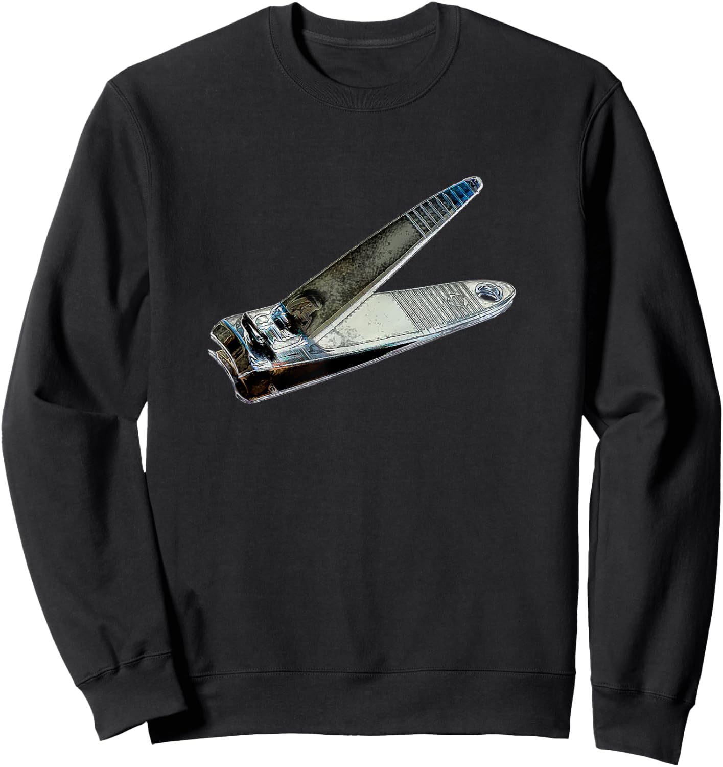 Artistic Pop Color Fingernail Clipper Sweatshirt - Sweatshirt | Black