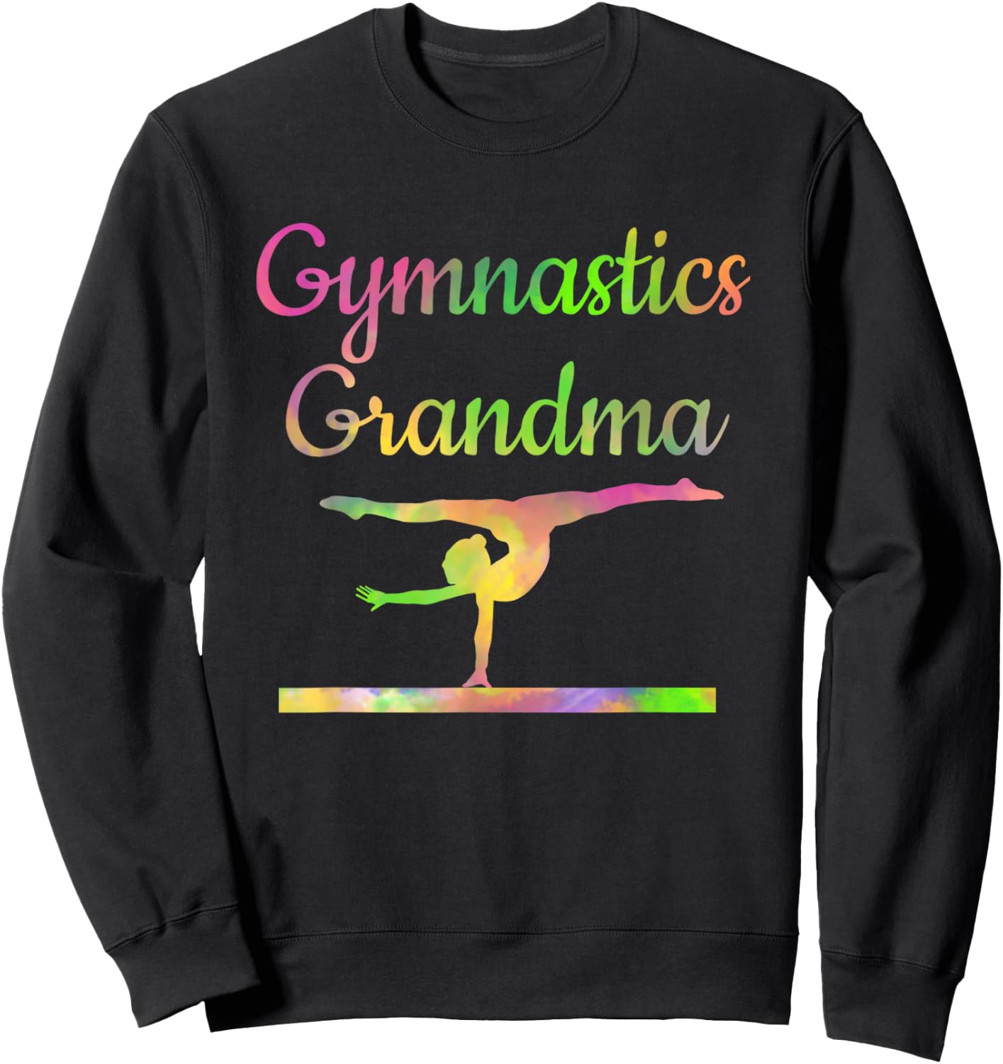 Gymnastics Grandma T Shirt Gymnast Grandmother Gigi Mimi Sweatshirt - Sweatshirt | Black