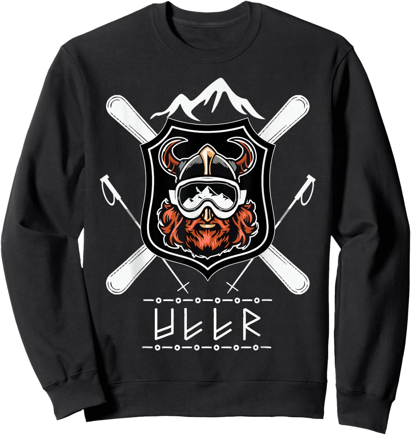 Ullr God Of Archery Shirt Norse Hunting Viking Ski Sweatshirt - Sweatshirt | Black