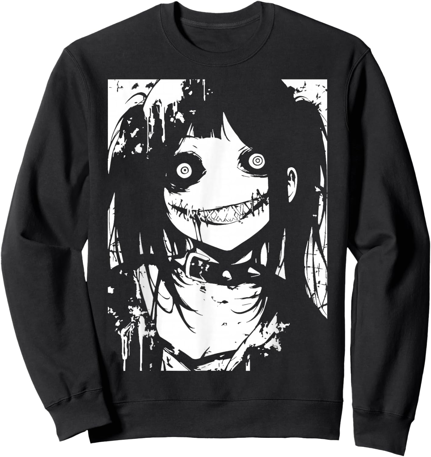 Horror Anime Manga | Japan Japanese Creepy Kawaii Goth Sweatshirt - Sweatshirt | Black