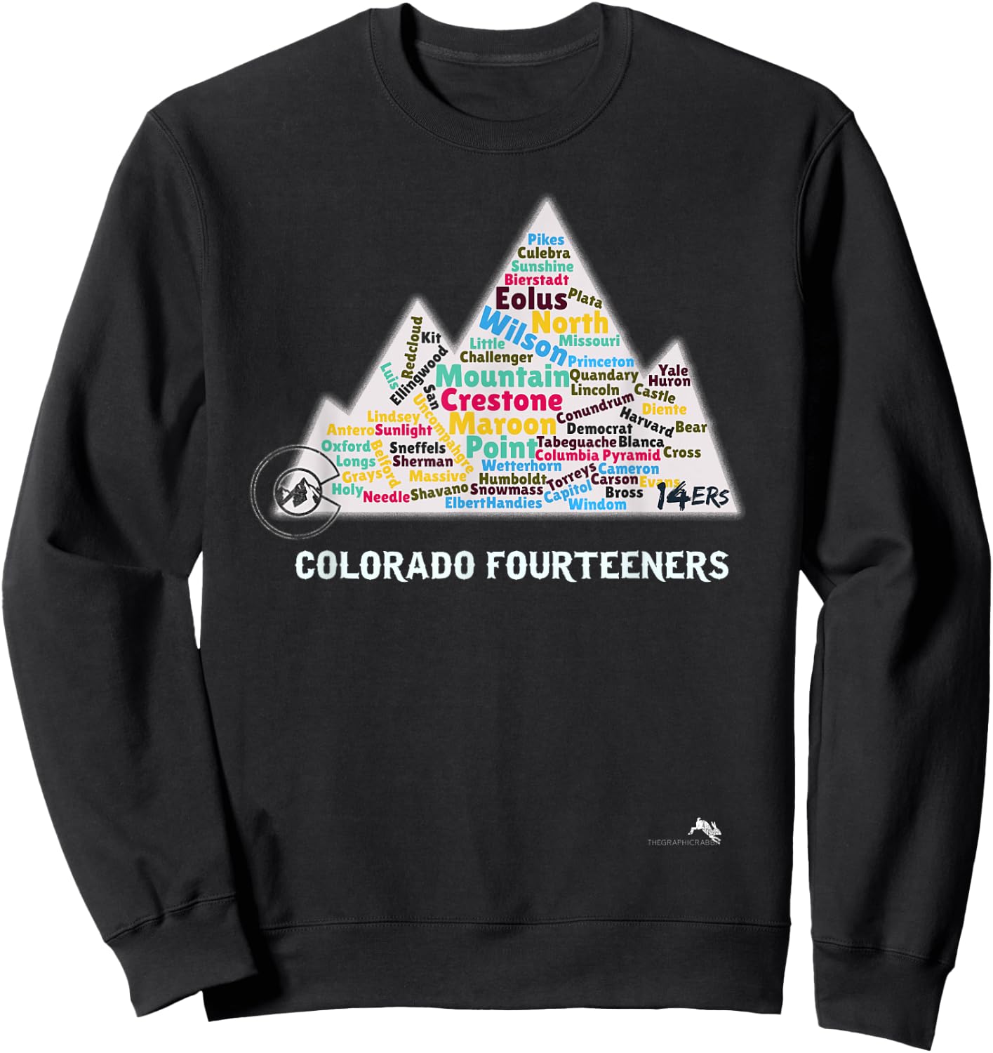 Colorado 14ers - Fourteener Mountains Sweatshirt - Sweatshirt | Black
