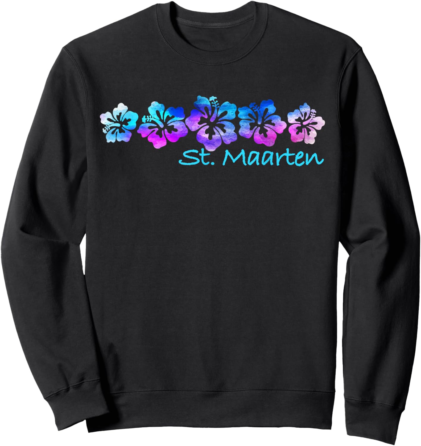 St. Maarten Tropical Beach Illustration / St Maarten Surf Sweatshirt - Sweatshirt | Black