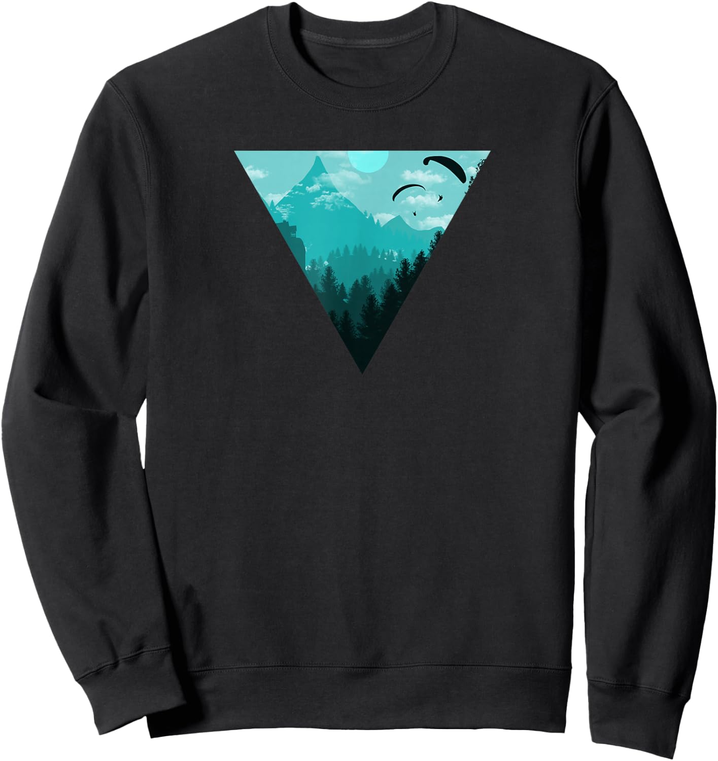 Paragliding Extreme Sport Geometry Gift I Nature Sweatshirt - Sweatshirt | Black