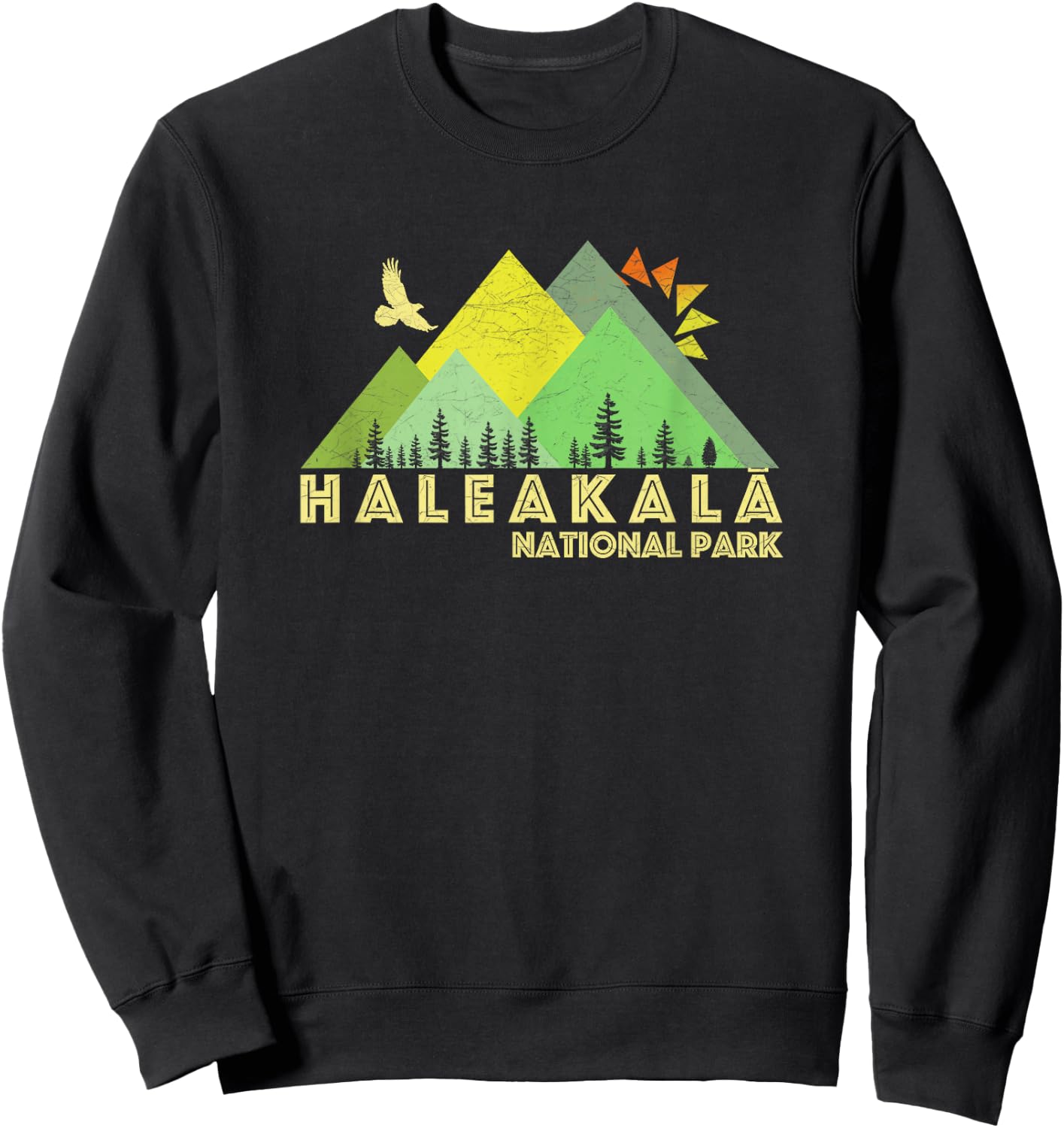 Retro Vintage Haleakala National Park Sweatshirt - Sweatshirt | Black