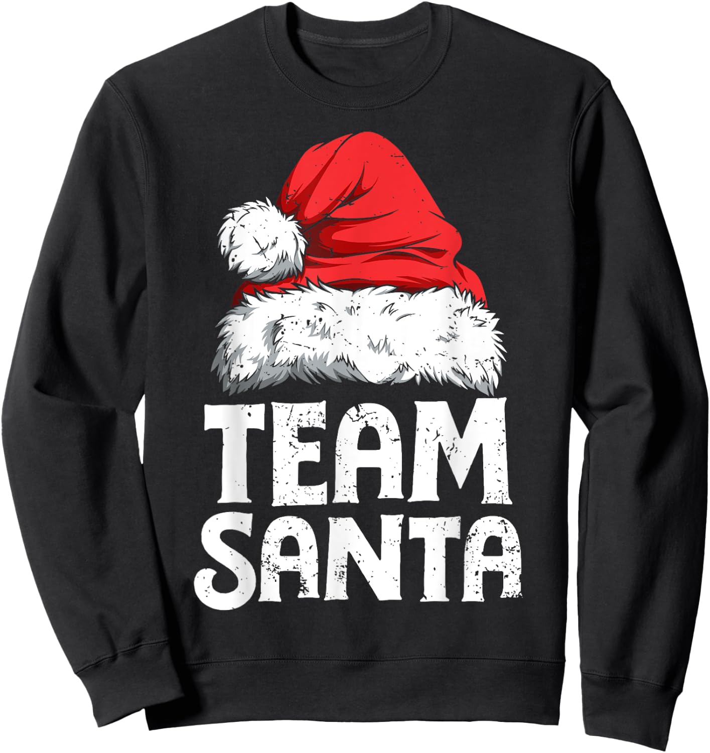 Team Santa Christmas Squad Family Matching Pajamas Boys Men Short Sleeve Sweatshirt - Sweatshirt | Black
