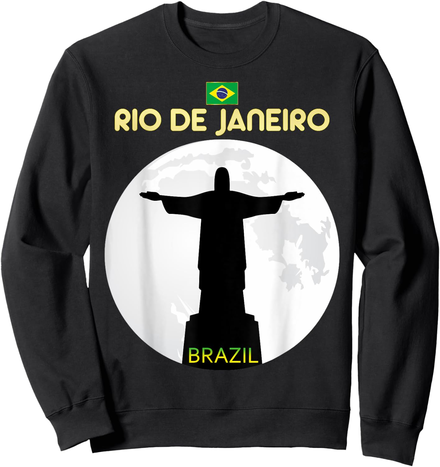 Rio de Janeiro Christ the Redeemer Cristo Redentor Brazil Sweatshirt - Sweatshirt | Black